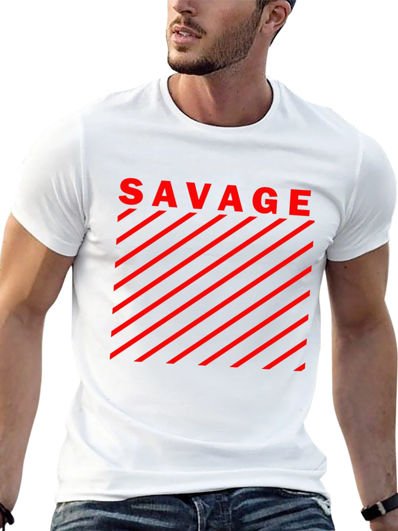 Savage Graphic T-Shirt - Bold Red Design