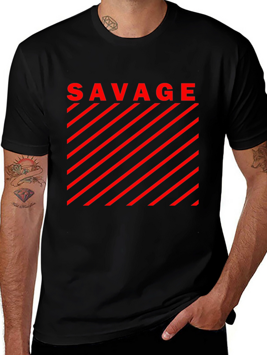 Savage Graphic T-Shirt - Bold Red Design