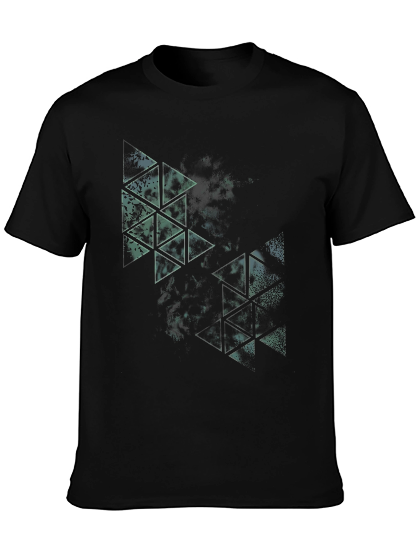 Abstract Triangle Graphic Black Tee