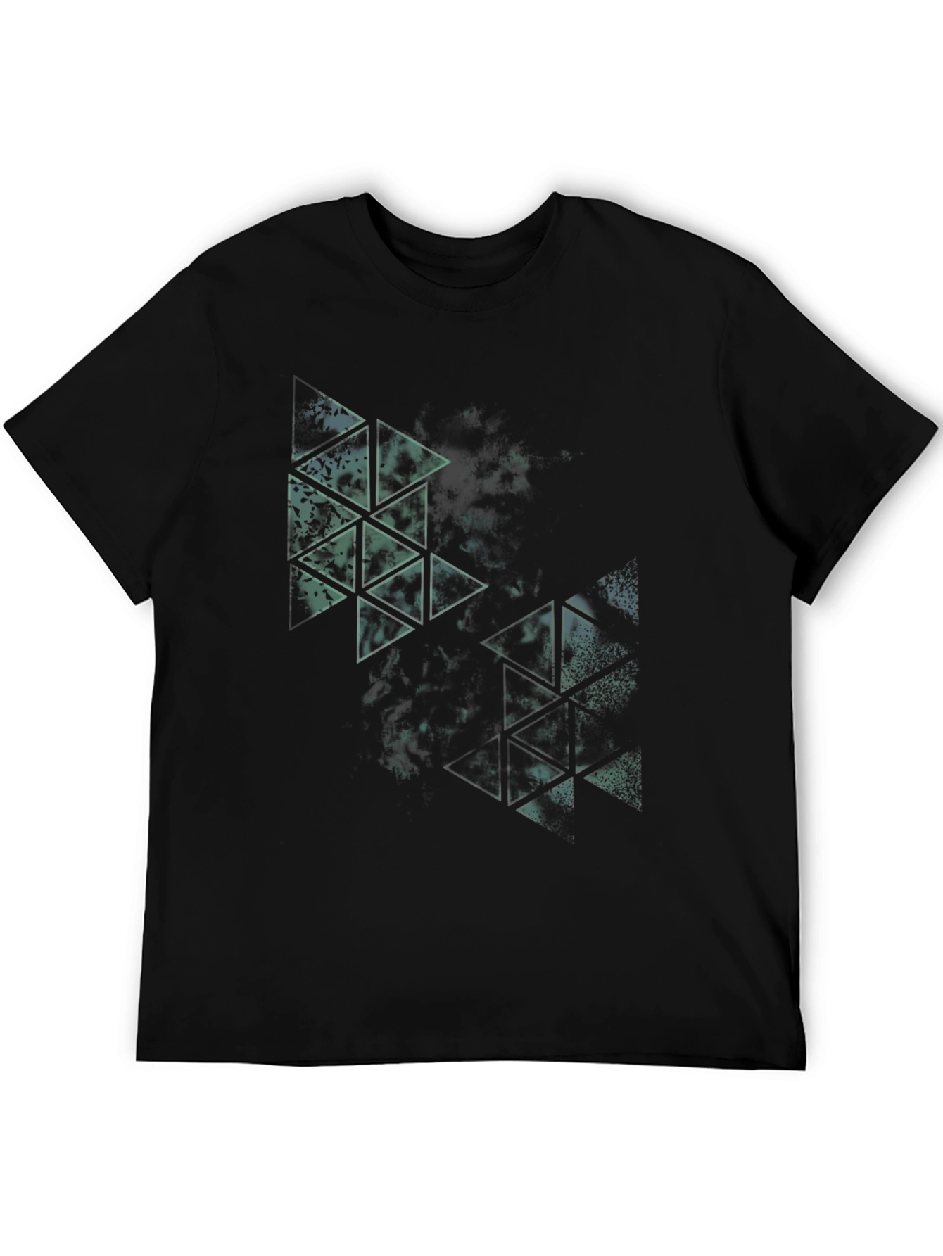 Abstract Triangle Graphic Black Tee