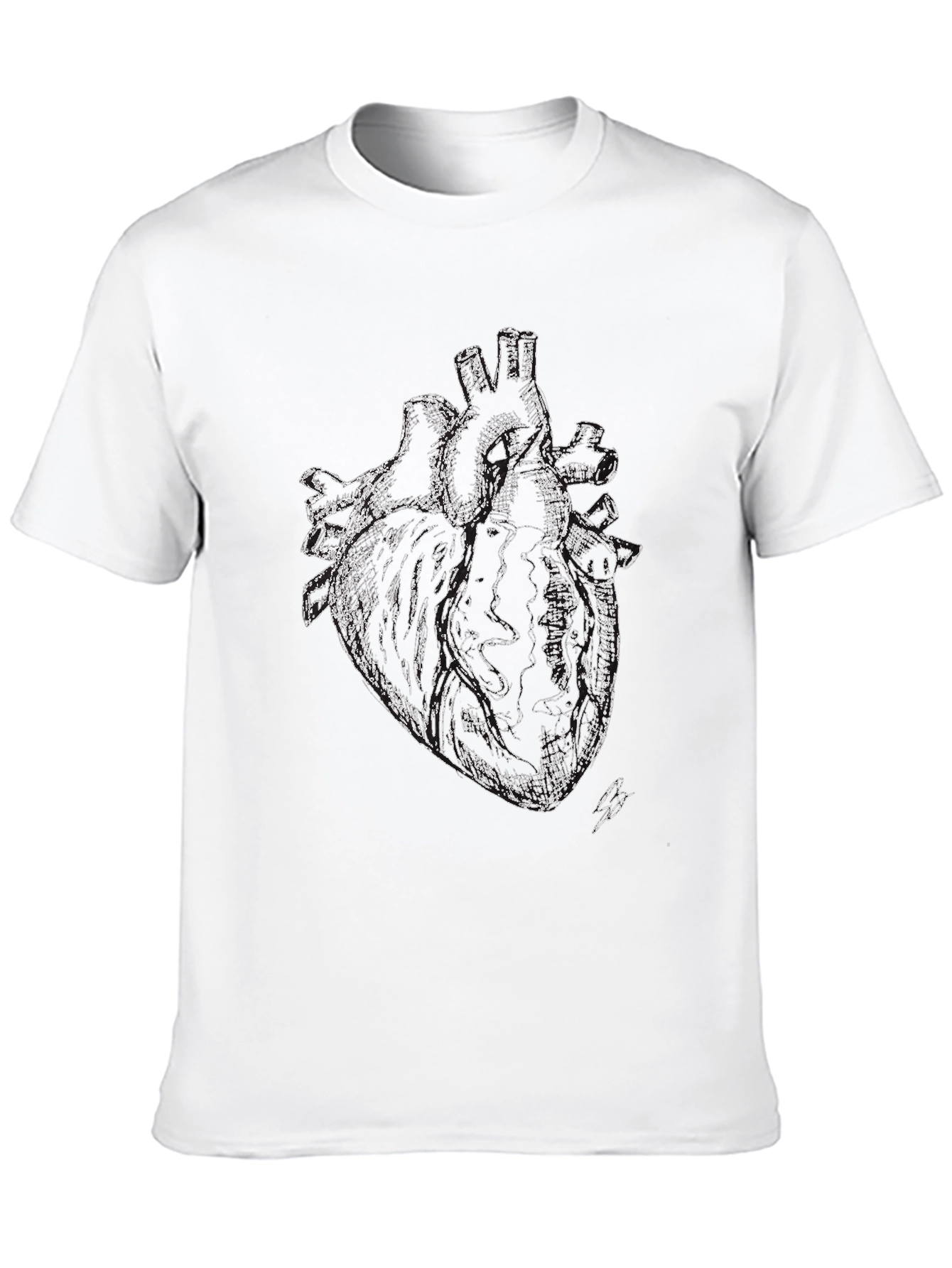 Anatomical Heart Print Black T-Shirt