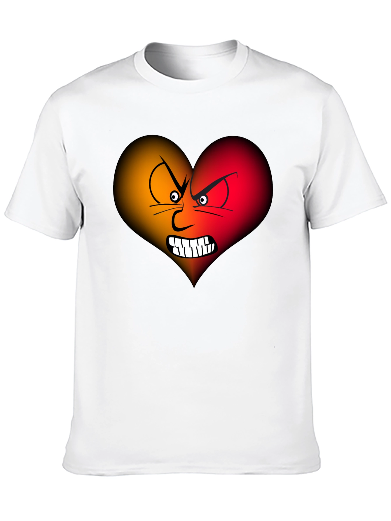 Angry Heart Graphic Tee - Black Cotton