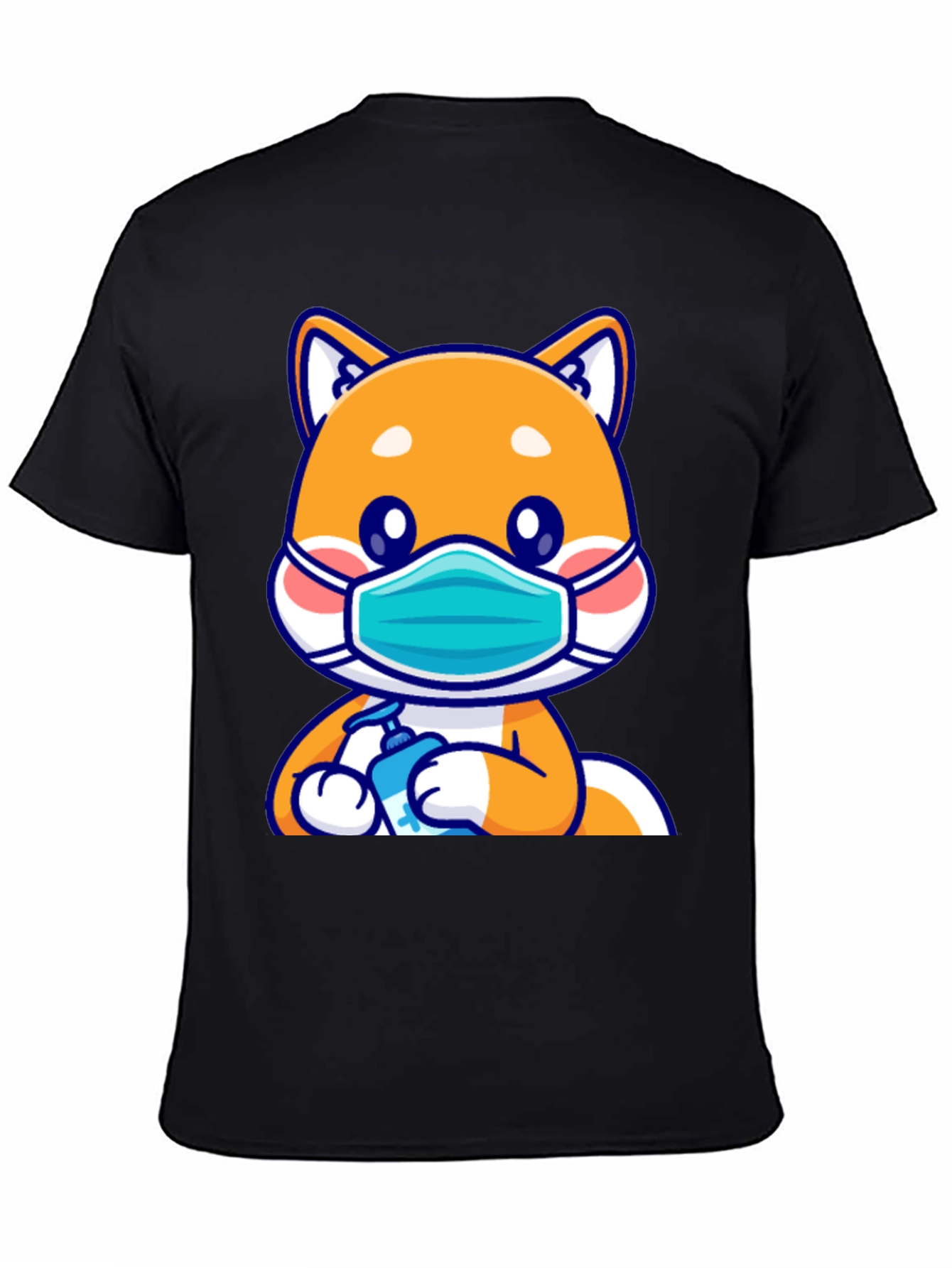 Shiba Inu Wearing Mask & Sanitizing T-Shirt
