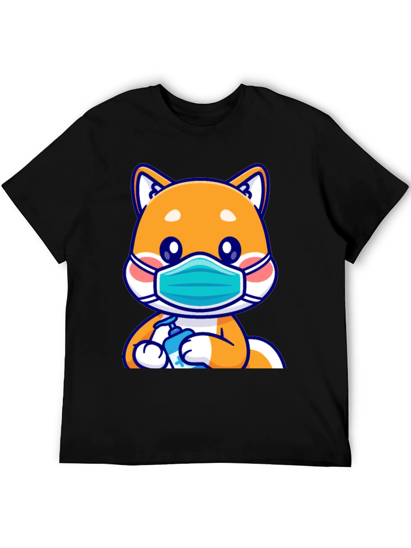 Shiba Inu Wearing Mask & Sanitizing T-Shirt