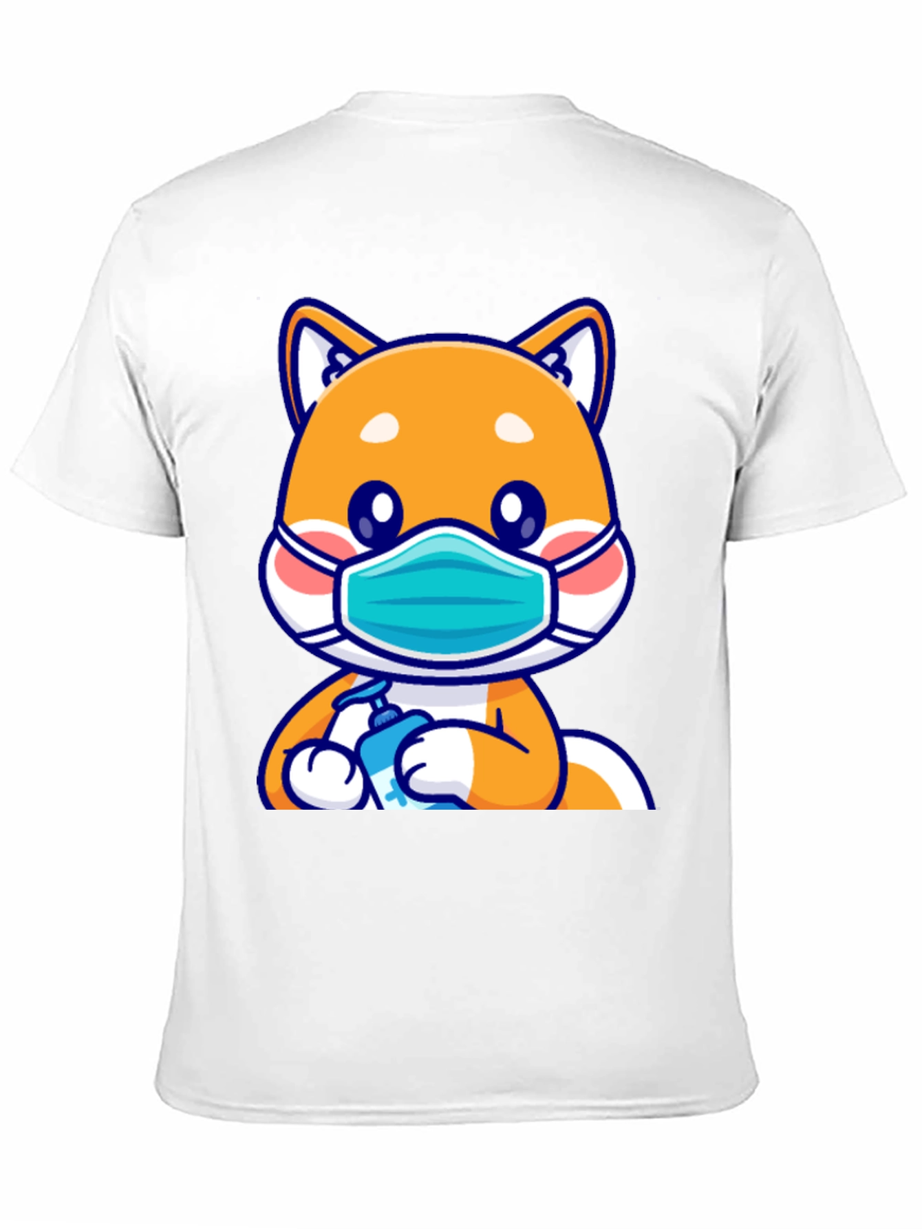Shiba Inu Wearing Mask & Sanitizing T-Shirt