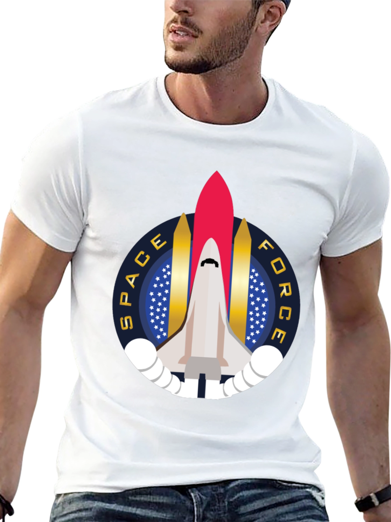 Space Force Rocket Graphic T-Shirt