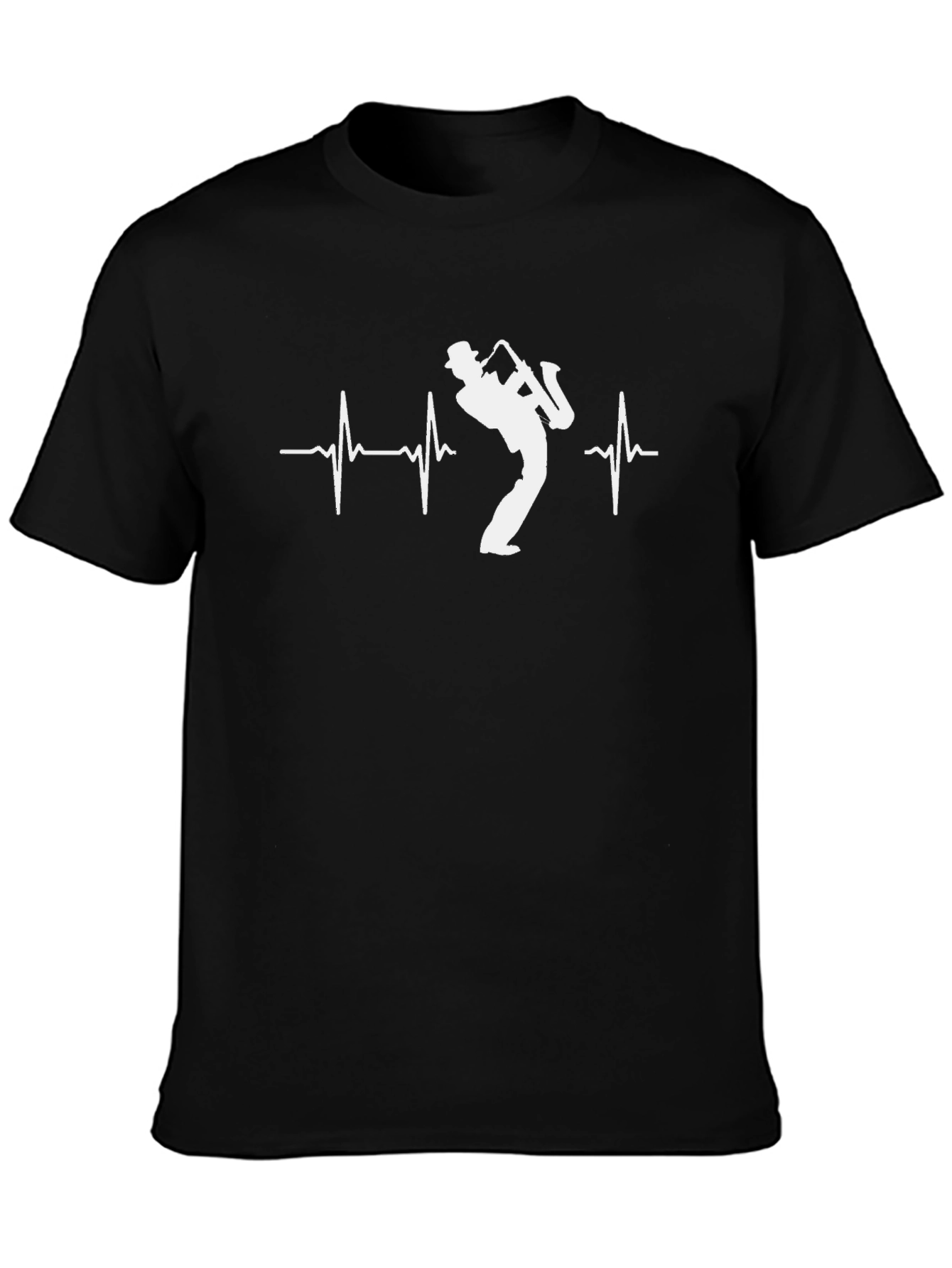 Saxophone Heartbeat T-Shirt - Musical Rhythm Tee