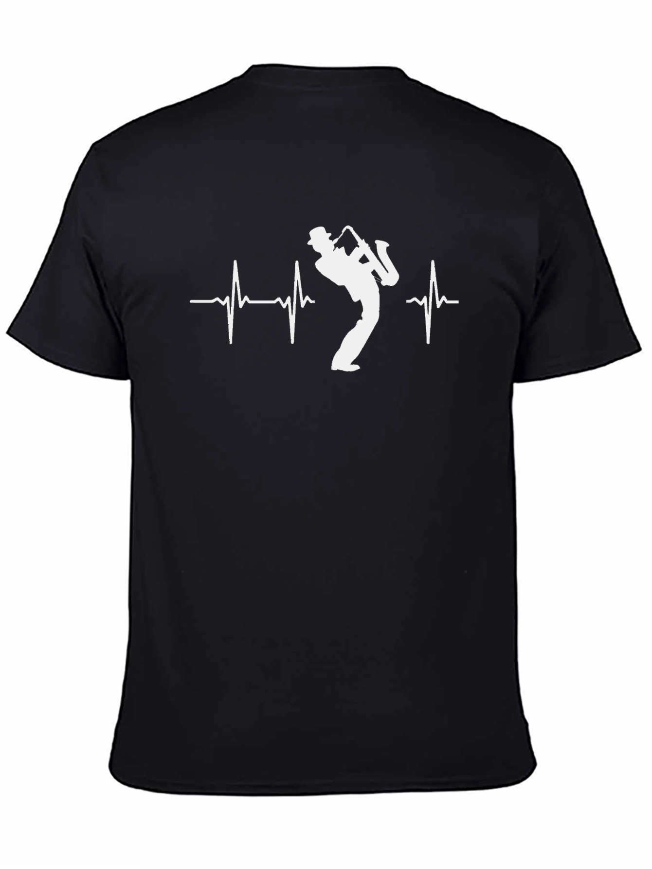 Saxophone Heartbeat T-Shirt - Musical Rhythm Tee