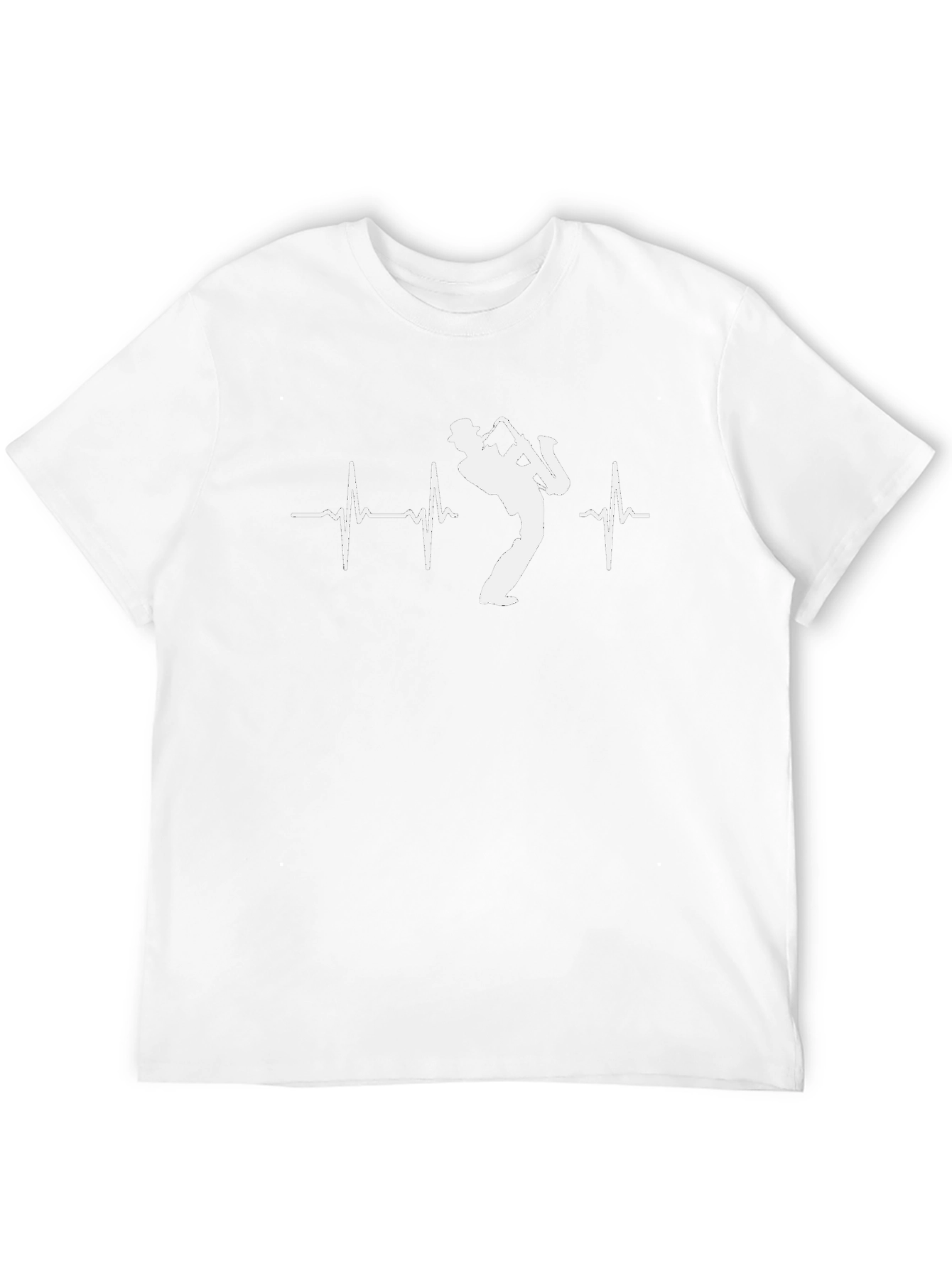 Saxophone Heartbeat T-Shirt - Musical Rhythm Tee