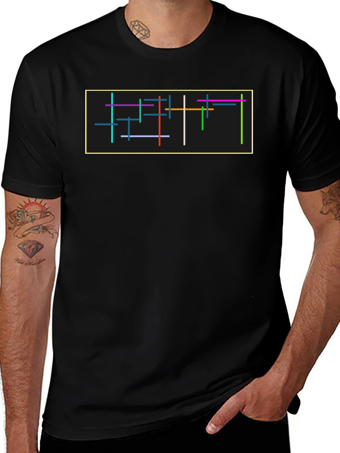 Abstract Lines Graphic Tee - Modern Art T-Shirt