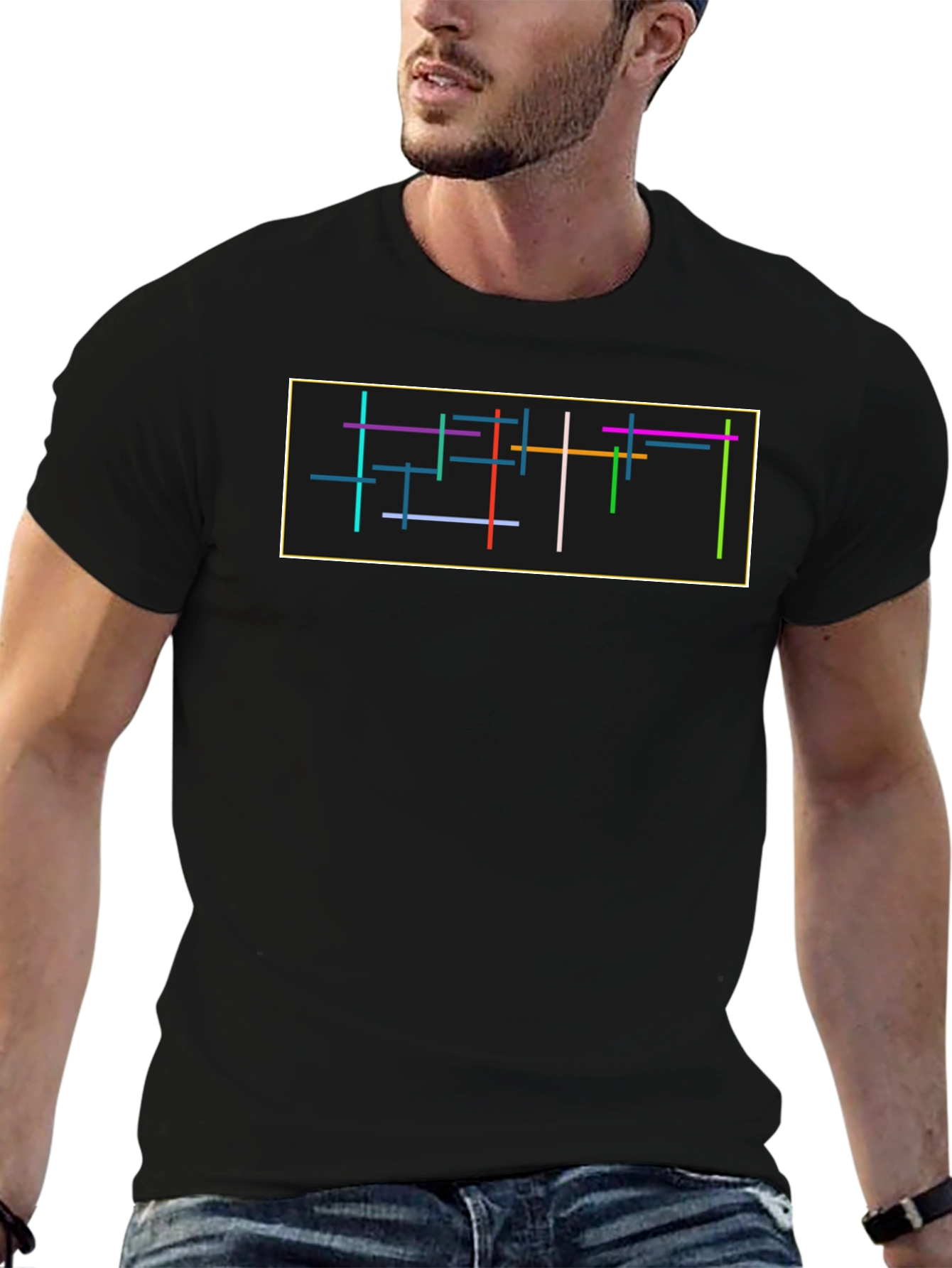 Abstract Lines Graphic Tee - Modern Art T-Shirt