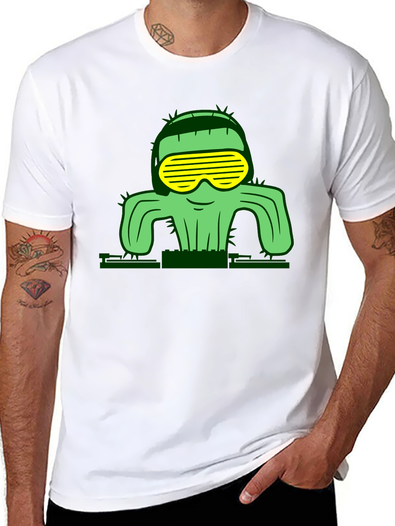 Cool Cactus Graphic T-Shirt - Black