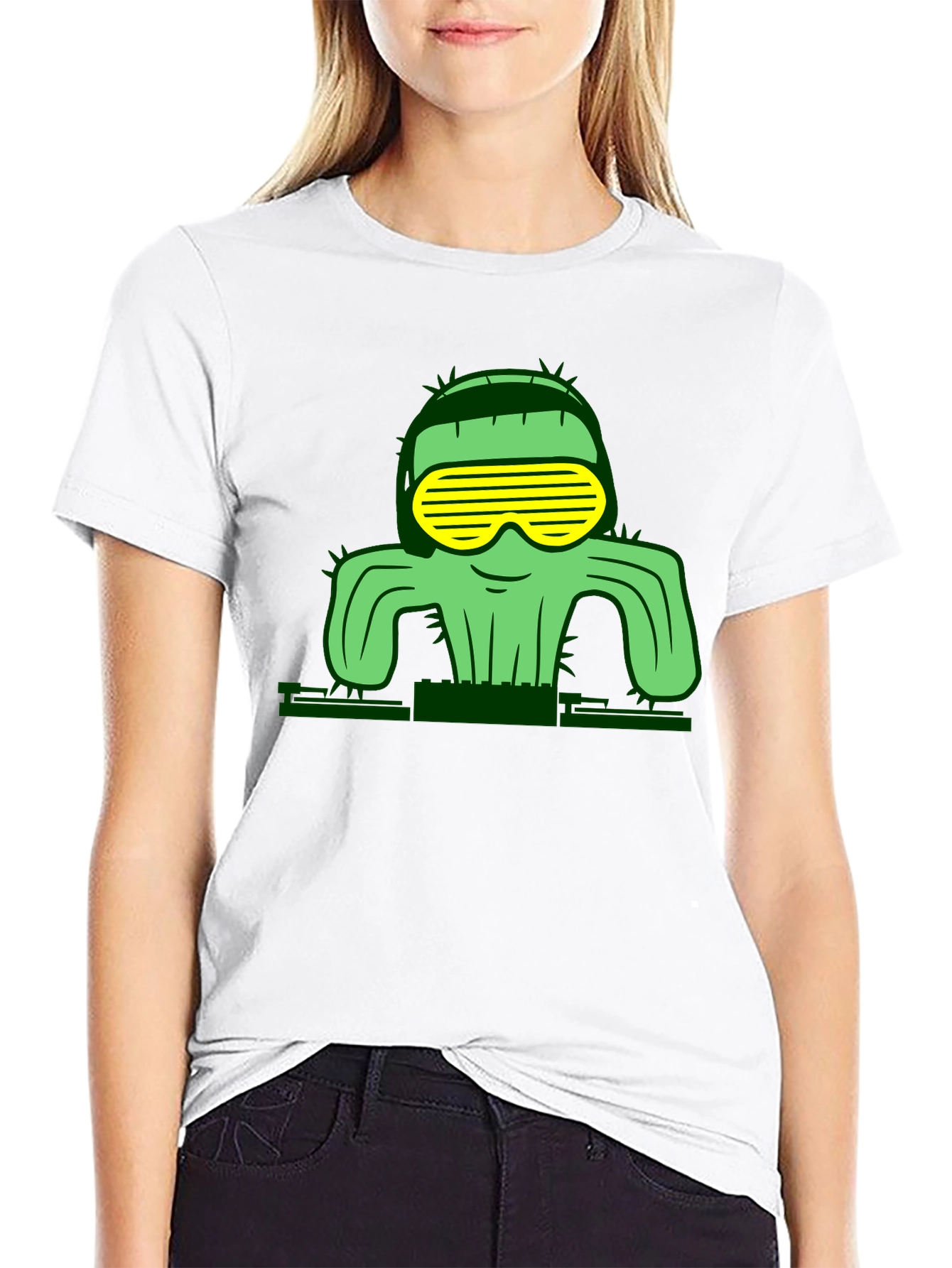 Cool Cactus Graphic T-Shirt - Black