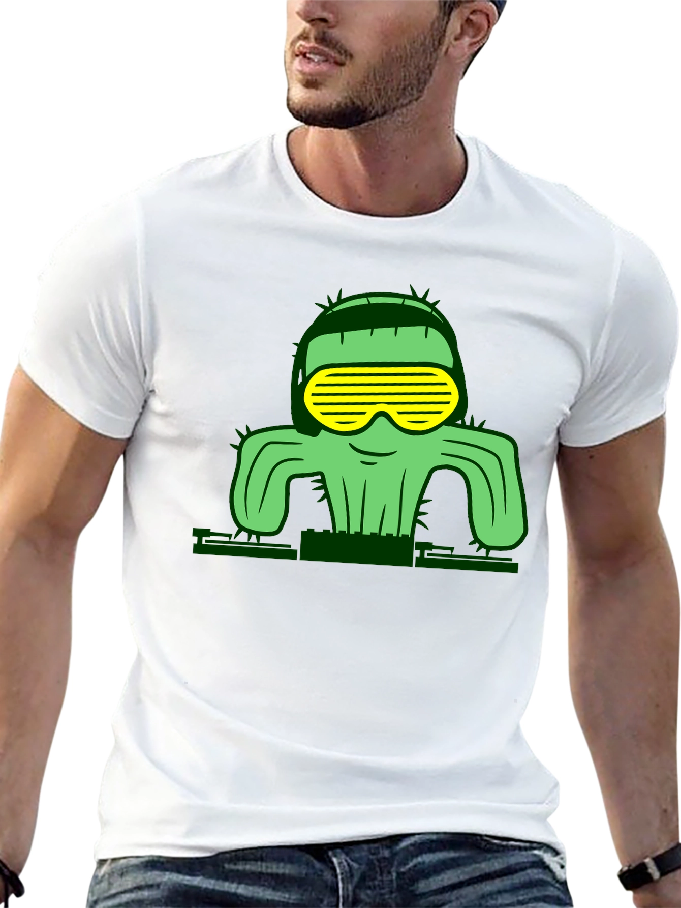 Cool Cactus Graphic T-Shirt - Black
