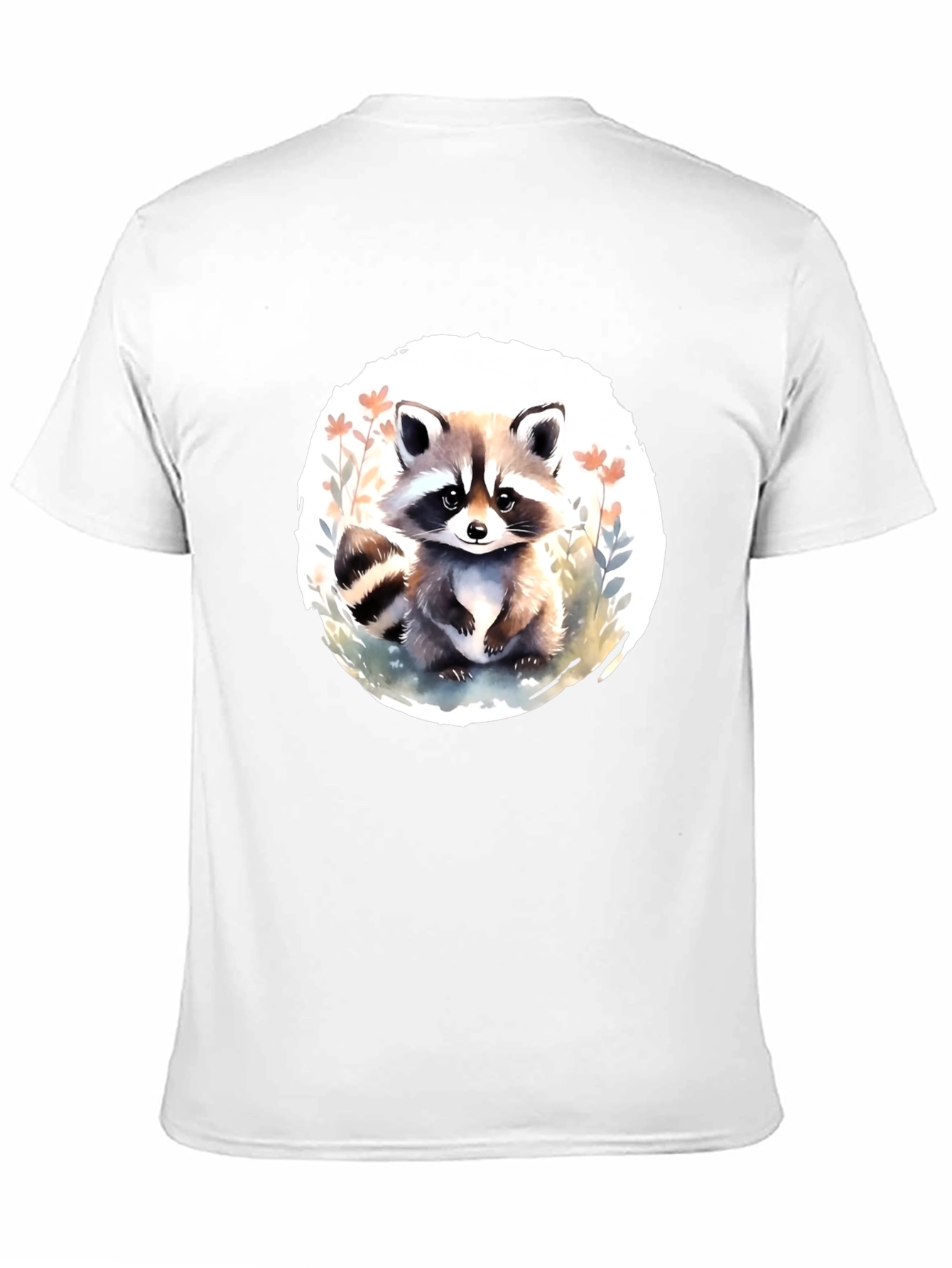Cute Raccoon Graphic Tee - Black Casual T-Shirt