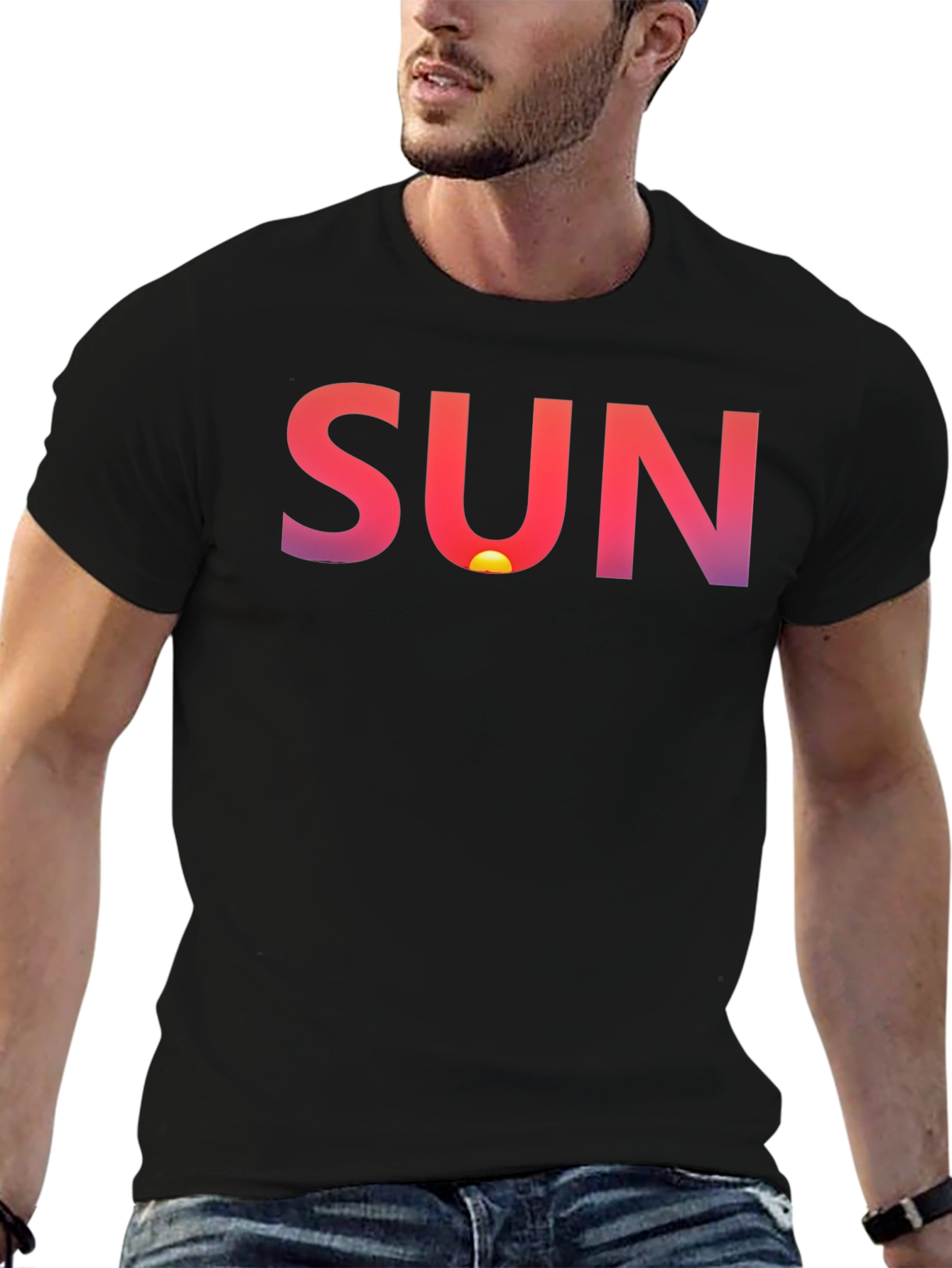Sunset Graphic Tee - Soft Cotton Blend Casual Style