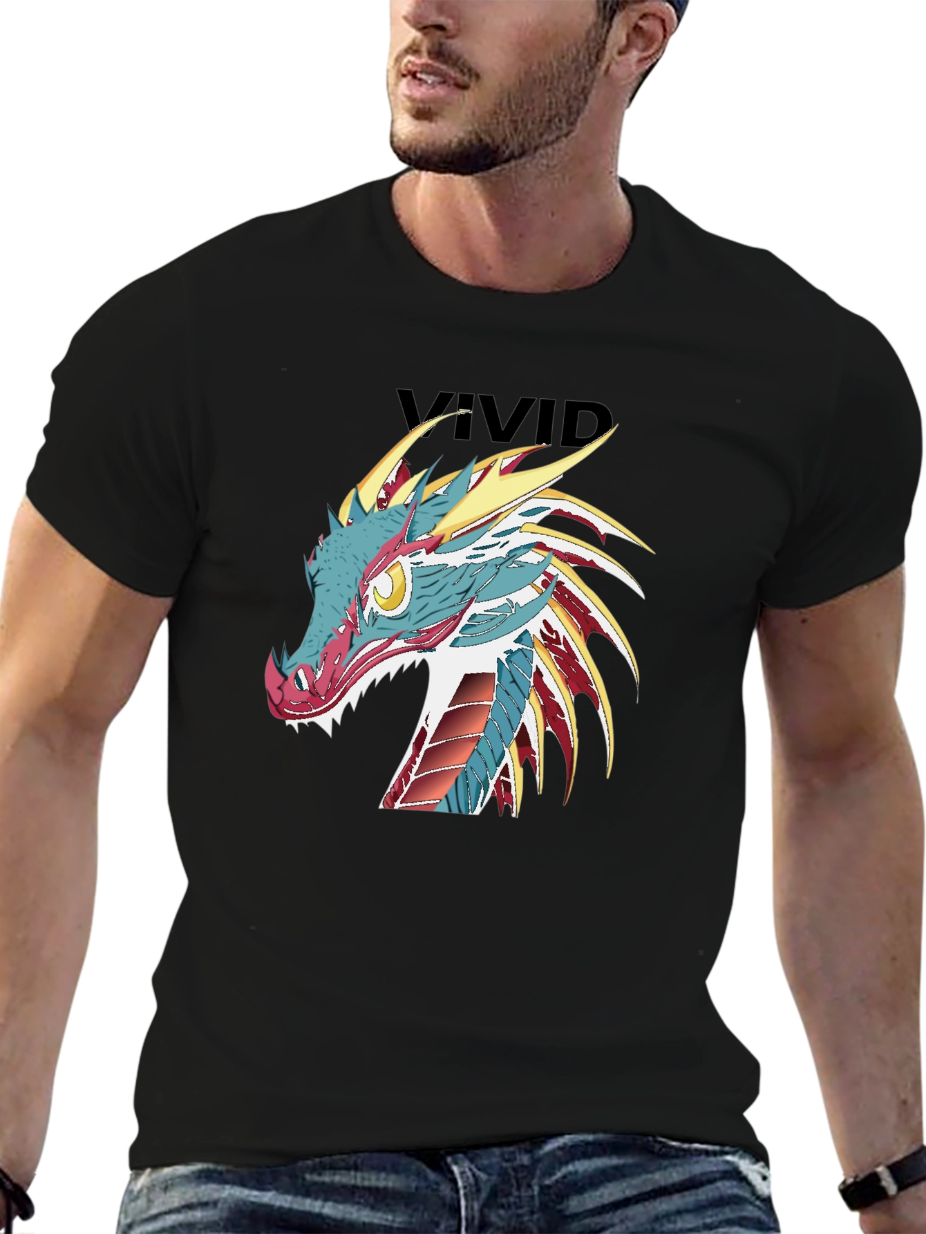 Dragon Graphic Black T-Shirt - Vivid Design