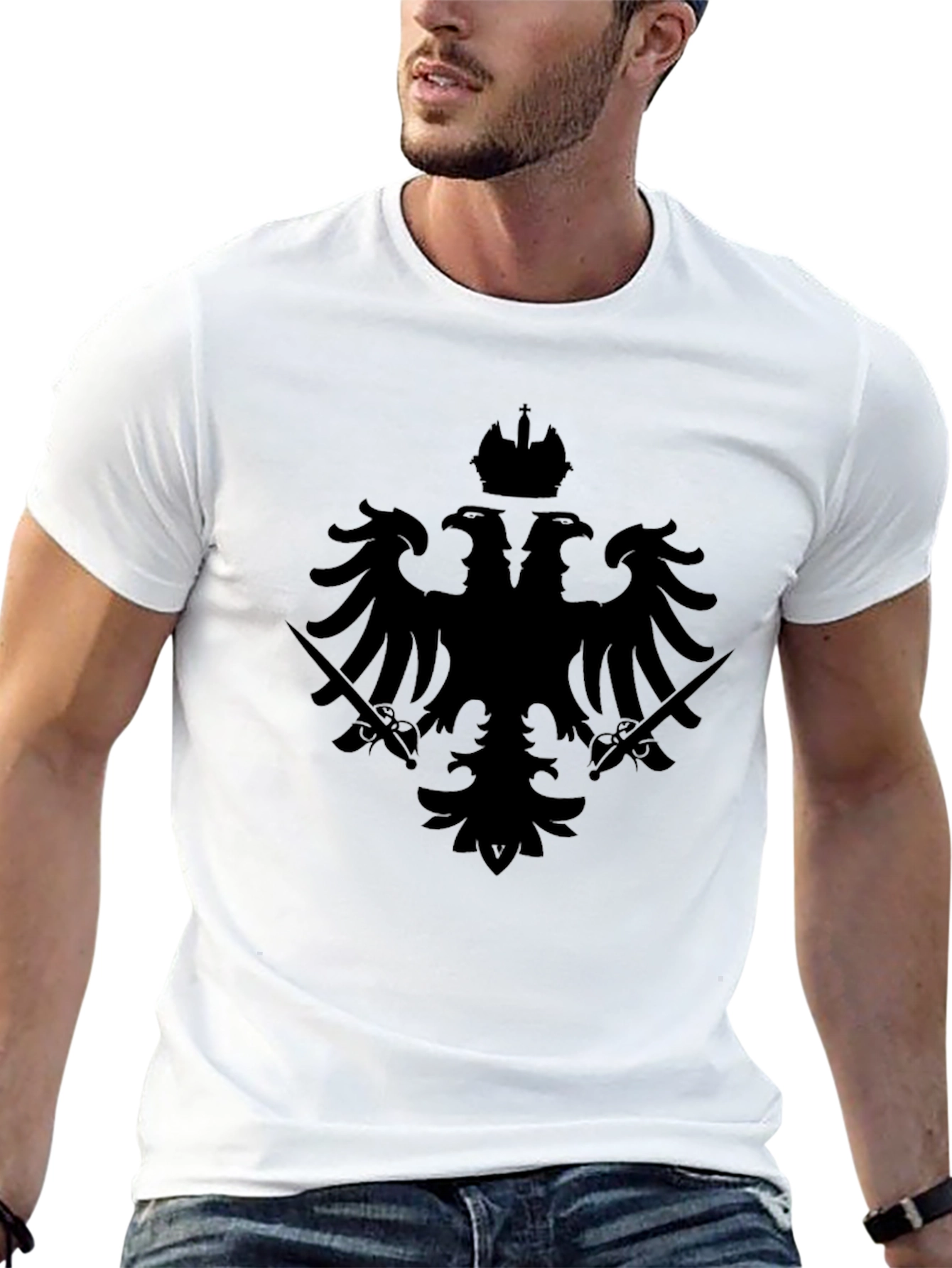 Black Double-Headed Eagle Crown T-Shirt