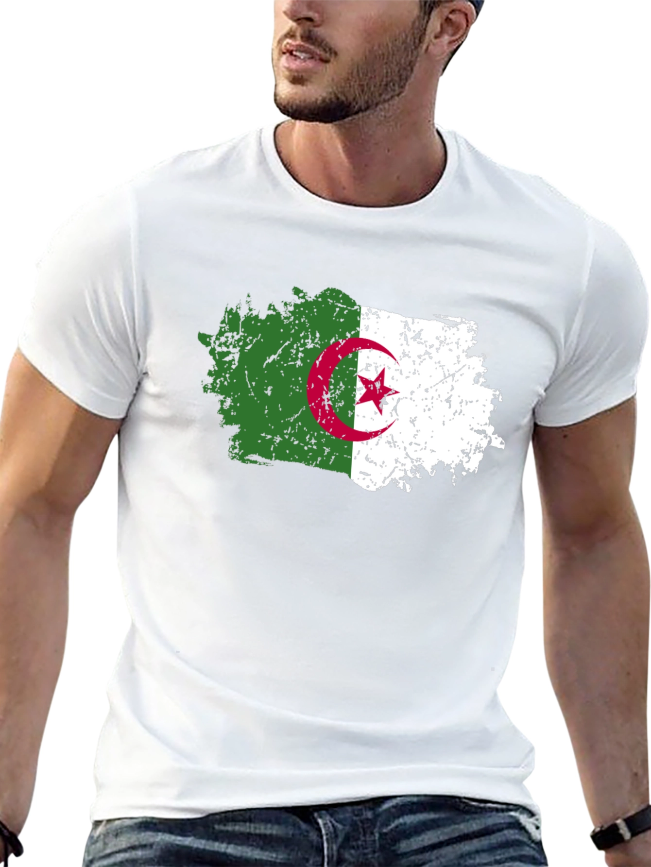 Algeria Flag T-Shirt - Distressed Design