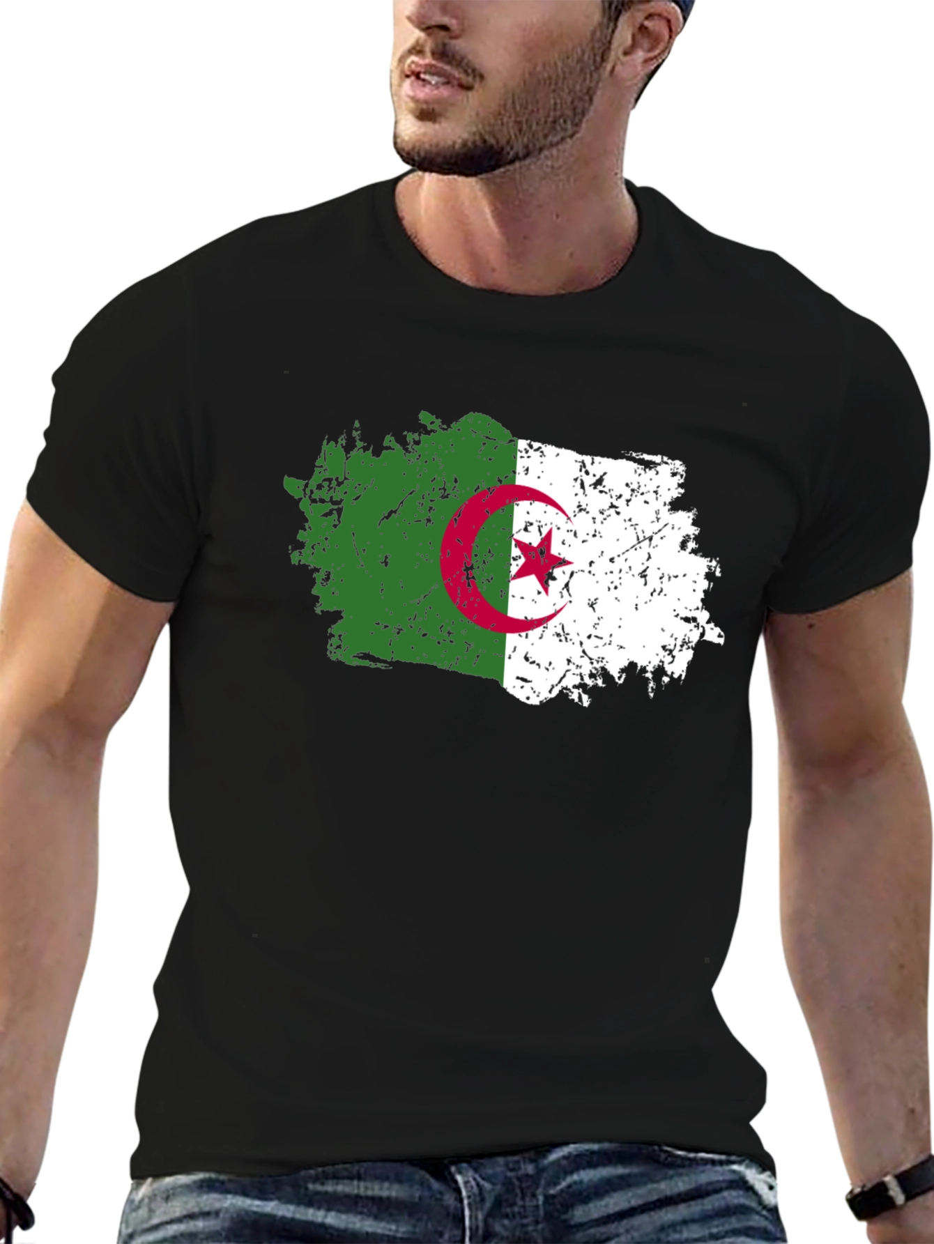 Algeria Flag T-Shirt - Distressed Design