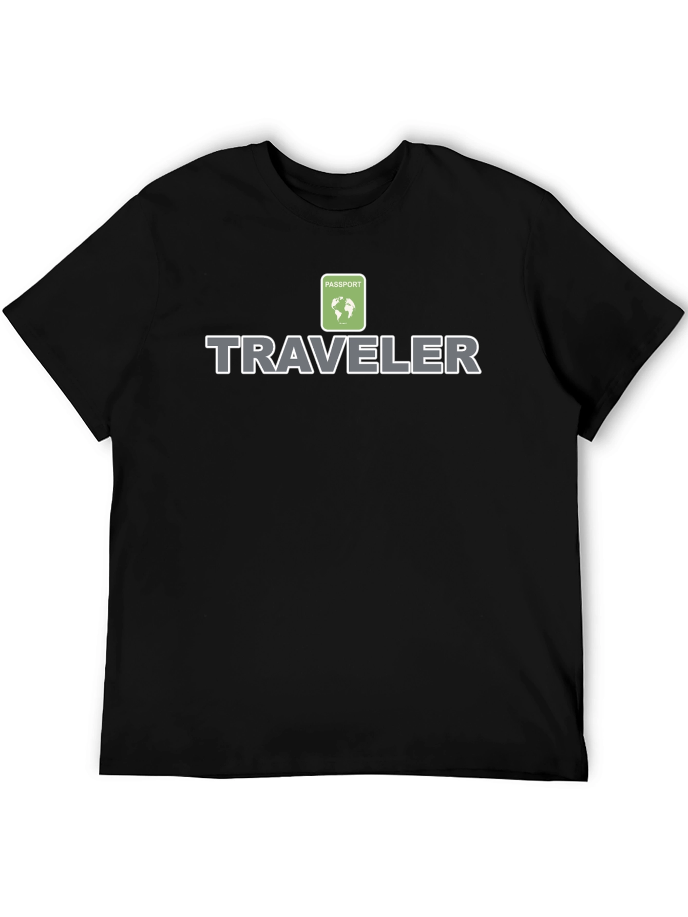 Traveler Passport Globe Graphic Black T-Shirt