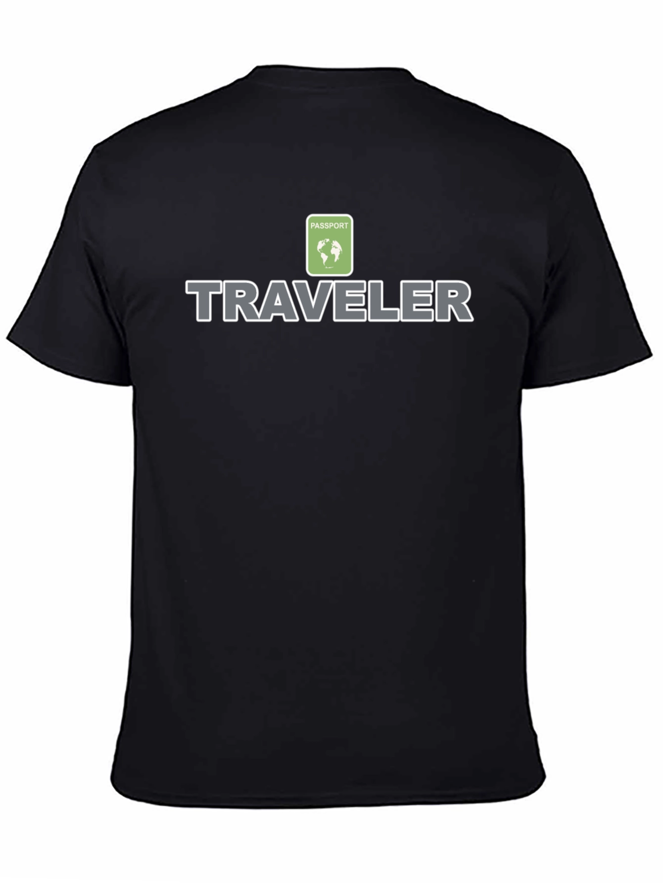 Traveler Passport Globe Graphic Black T-Shirt