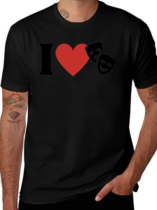 I Love Theatre Graphic Tee - Black