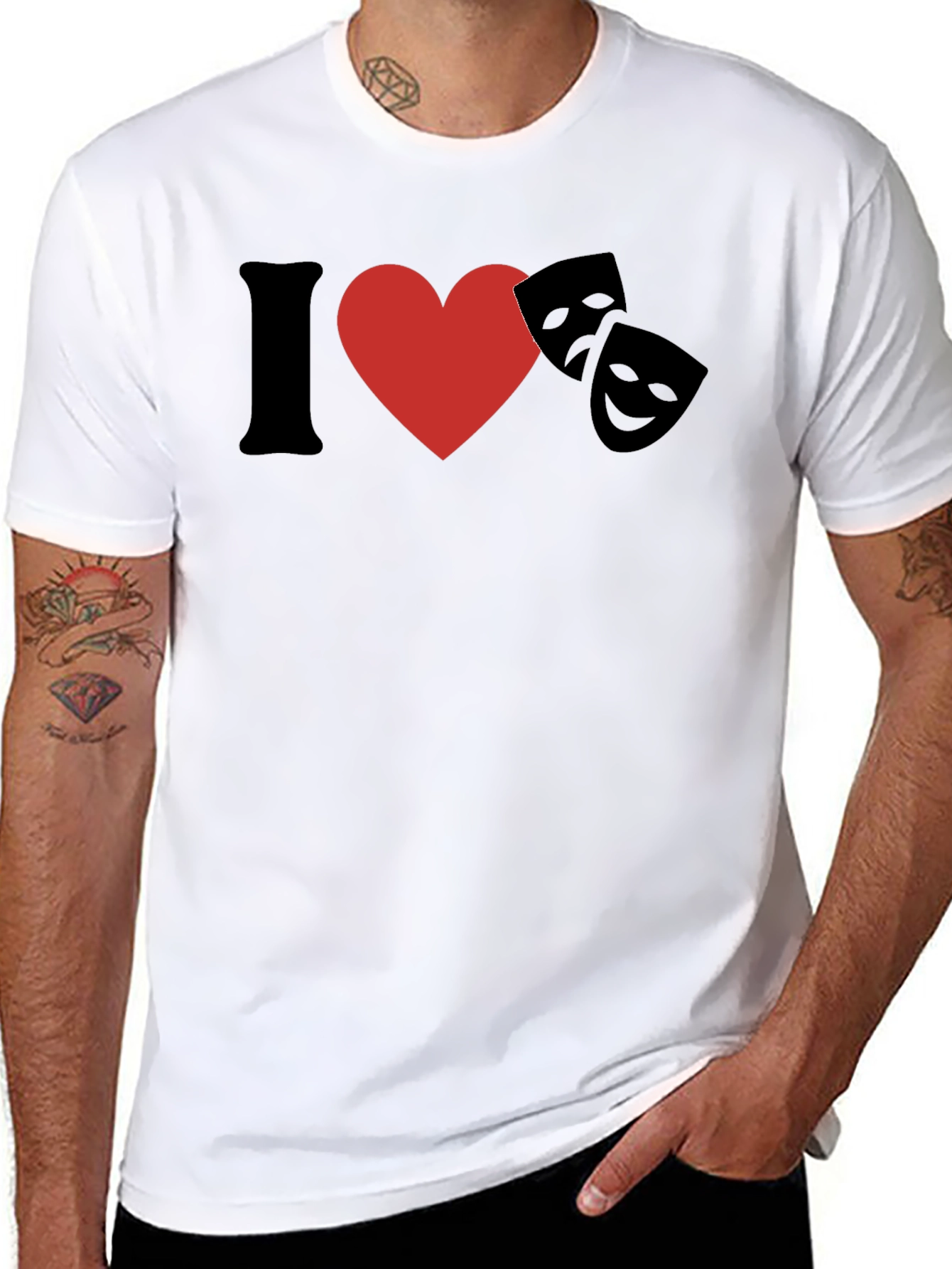 I Love Theatre Graphic Tee - Black