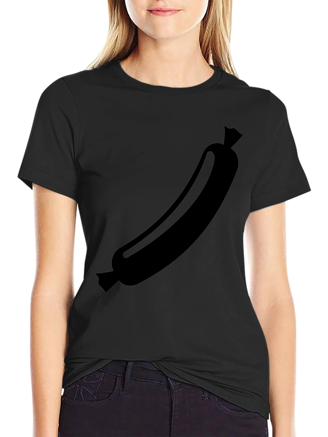 Black Sausage Graphic Tee - Funny Food Shirt