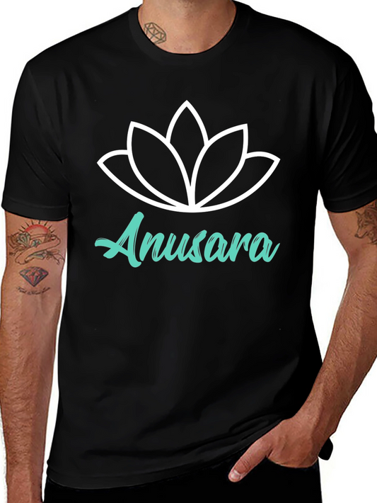 Anusara Yoga Lotus Graphic Black T-Shirt