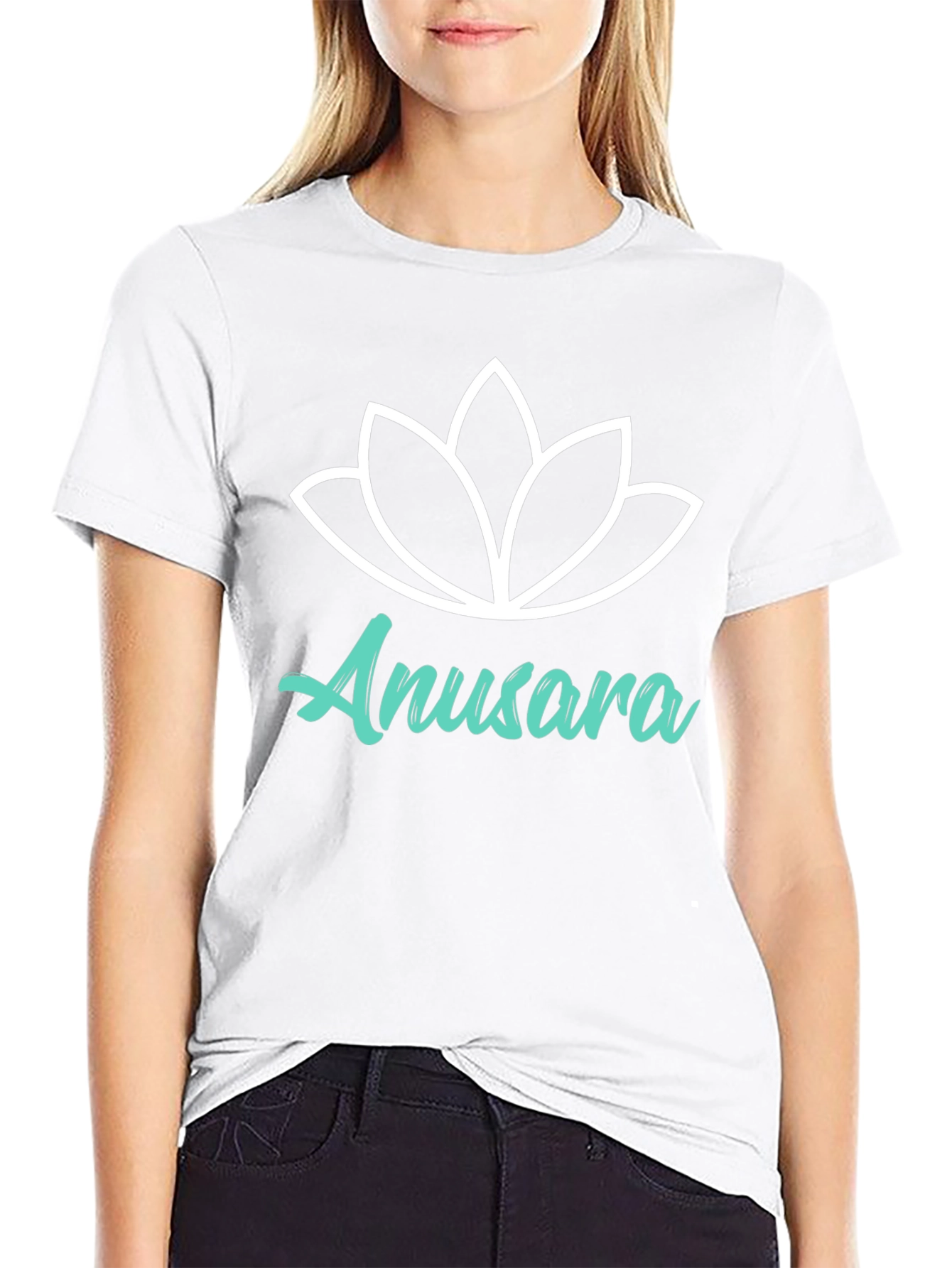 Anusara Yoga Lotus Graphic Black T-Shirt