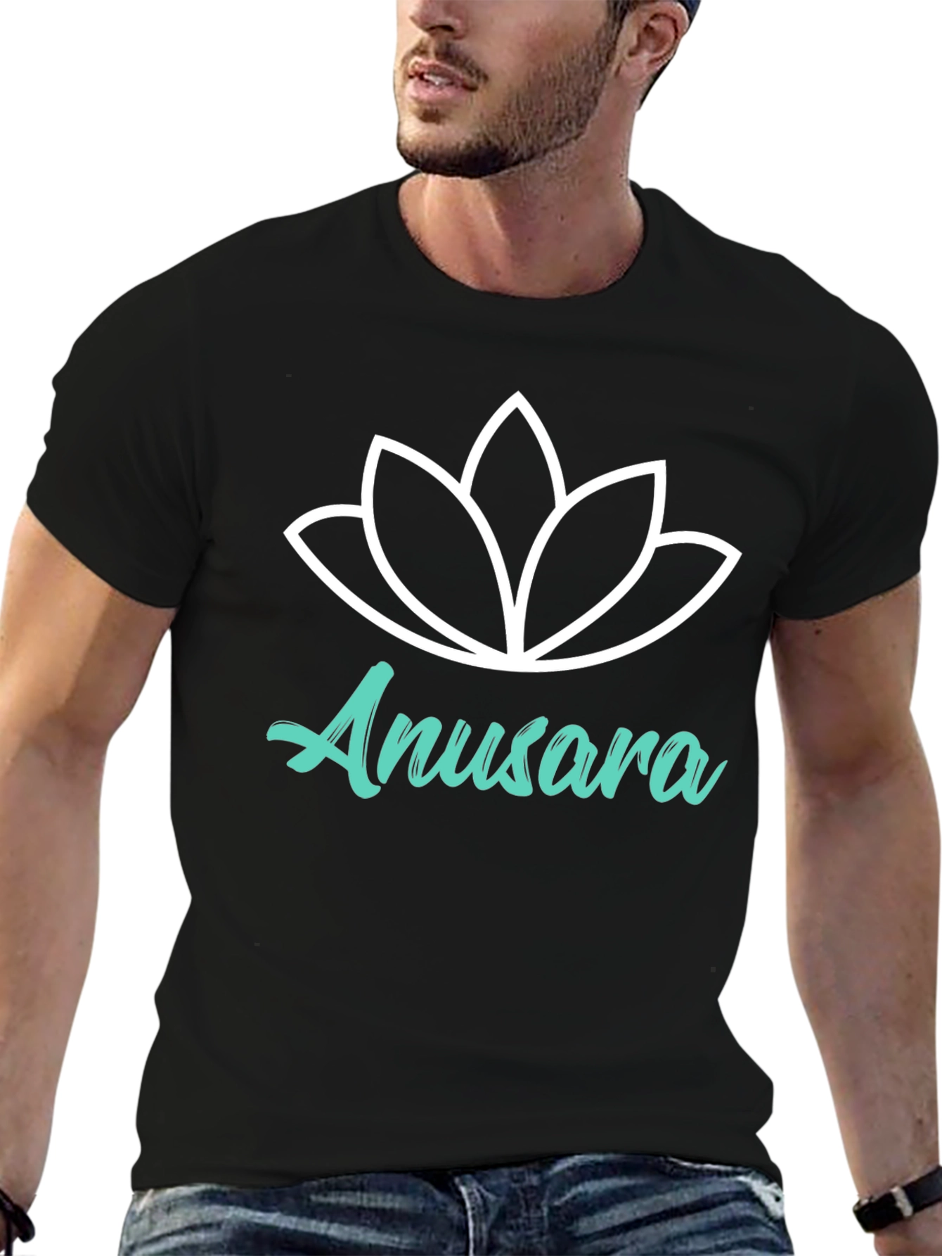 Anusara Yoga Lotus Graphic Black T-Shirt