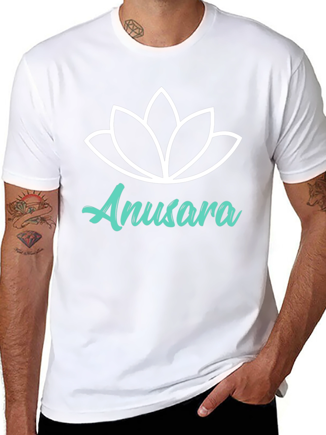 Anusara Yoga Lotus Graphic Black T-Shirt