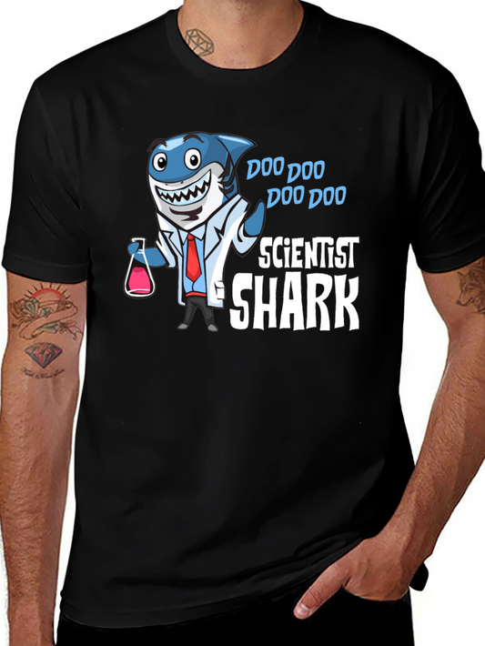 Scientist Shark T-Shirt Funny Graphic Tee