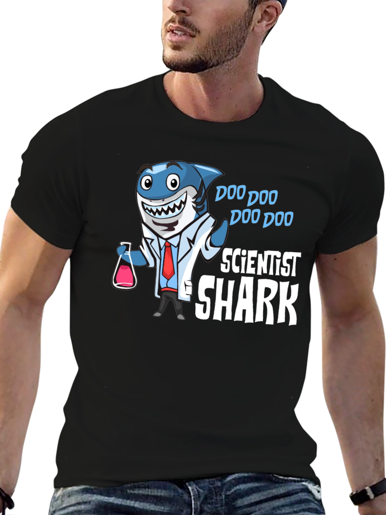 Scientist Shark T-Shirt Funny Graphic Tee