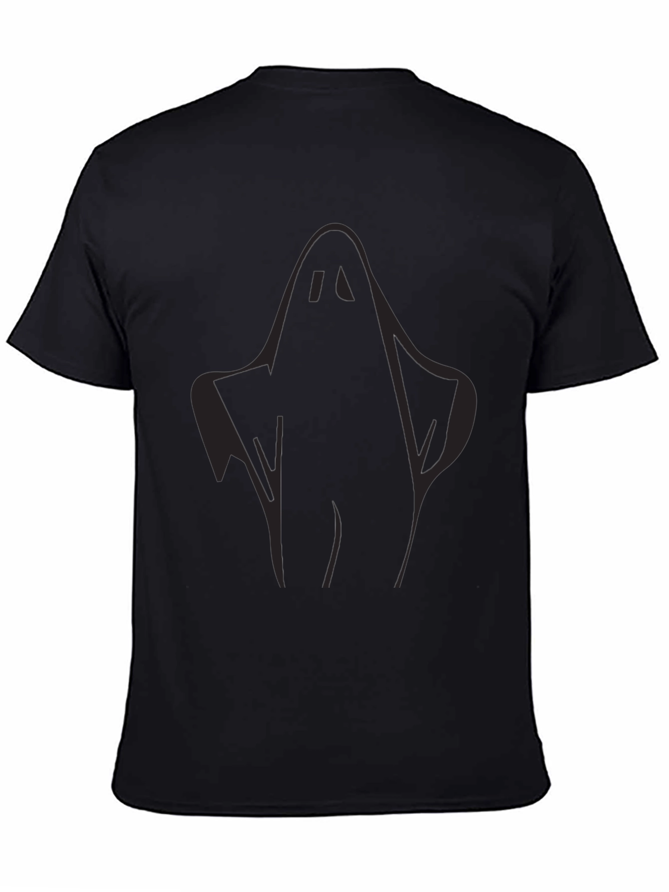 Spooky Ghost Graphic Tee - Black Halloween T-Shirt