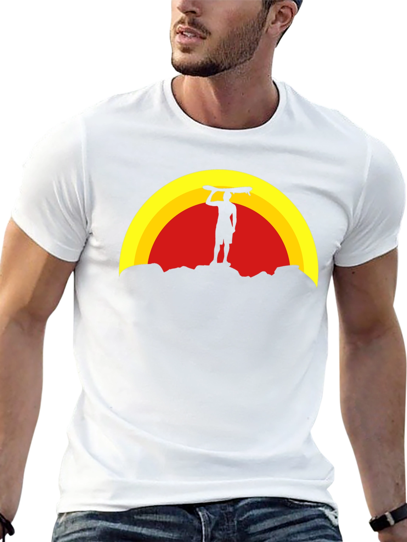 Sunset Surfer Graphic Tee - Black