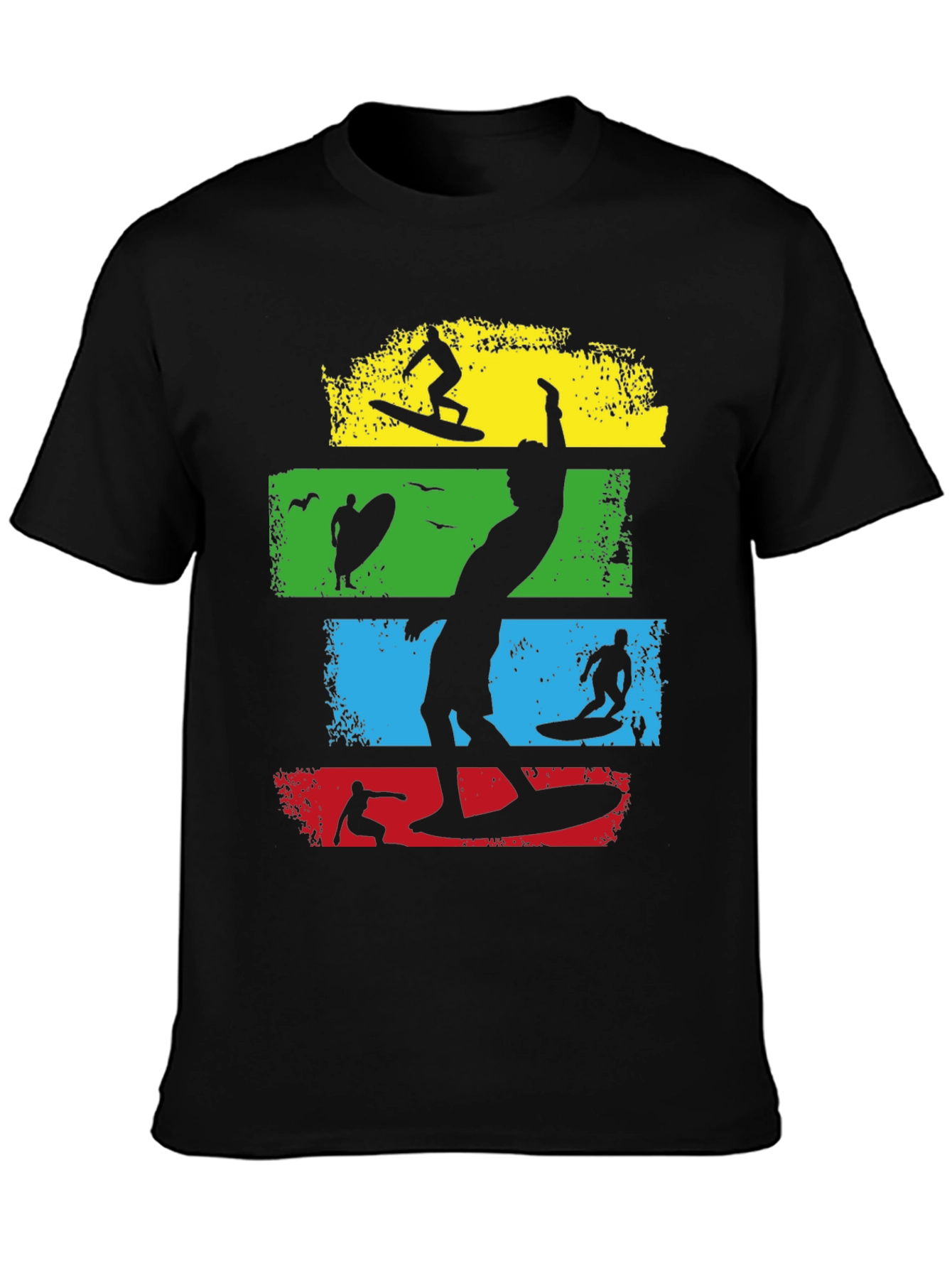 Surf Silhouette Tee - Retro Wave Design