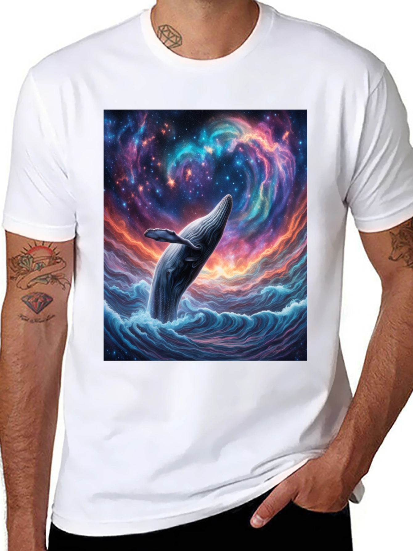 Whale Galaxy T-Shirt - Unique Graphic Tee