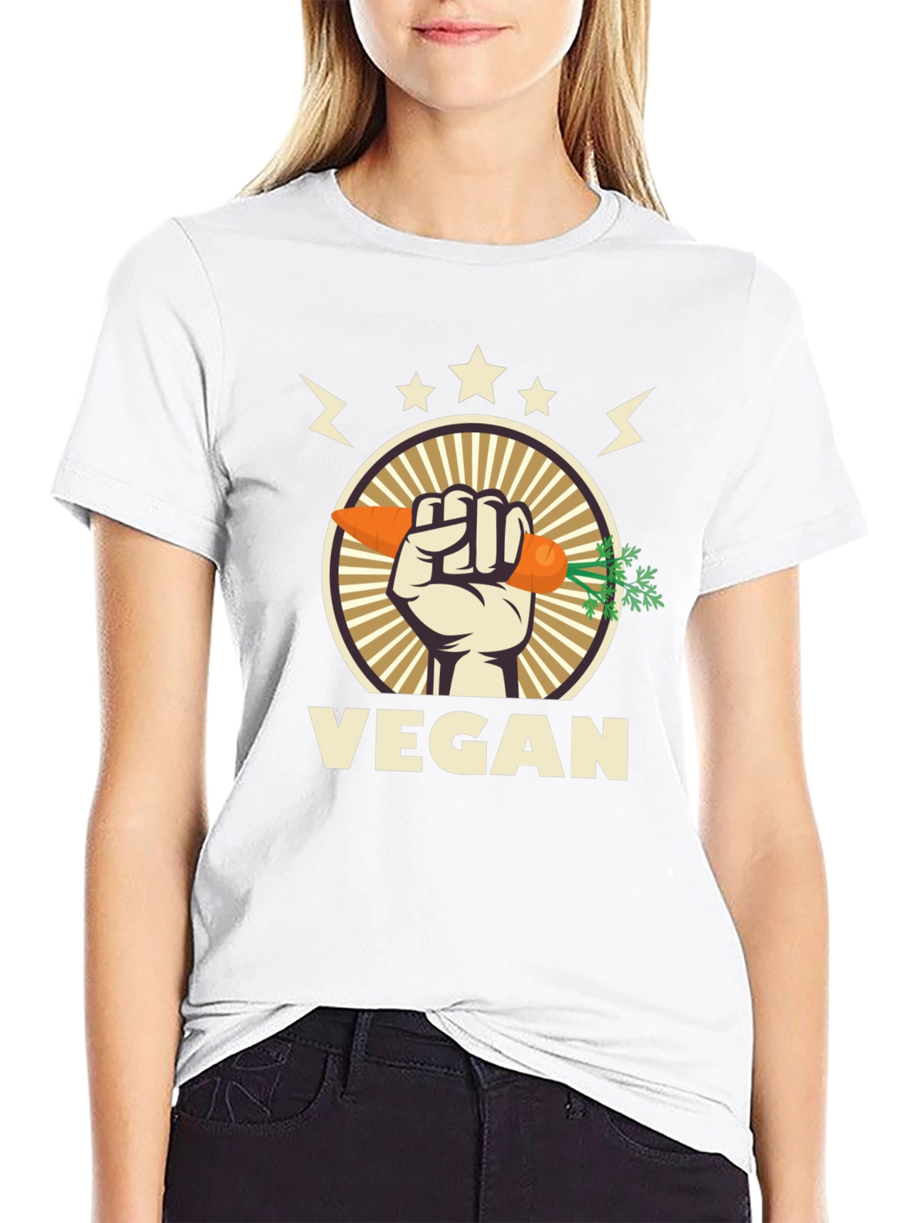 Vegan Carrot Fist T-Shirt - Eat Your Veggies!