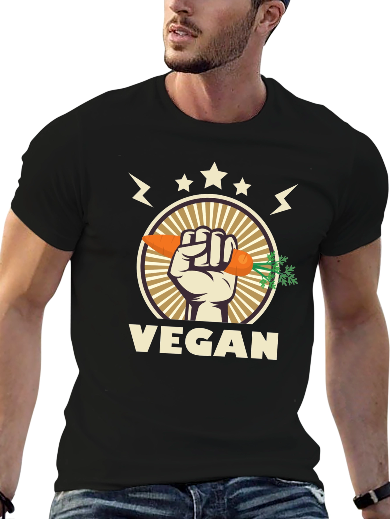 Vegan Carrot Fist T-Shirt - Eat Your Veggies!