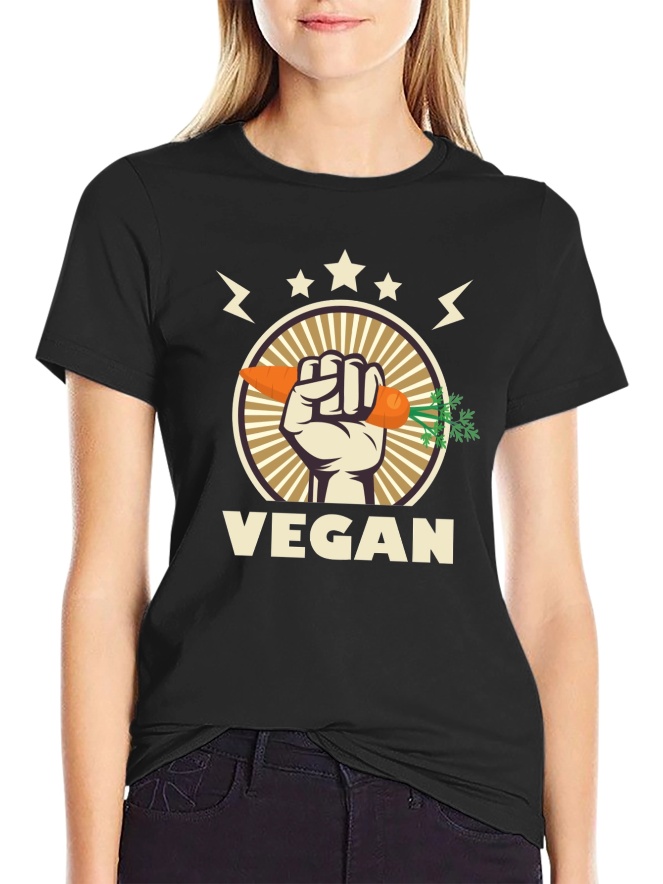 Vegan Carrot Fist T-Shirt - Eat Your Veggies!