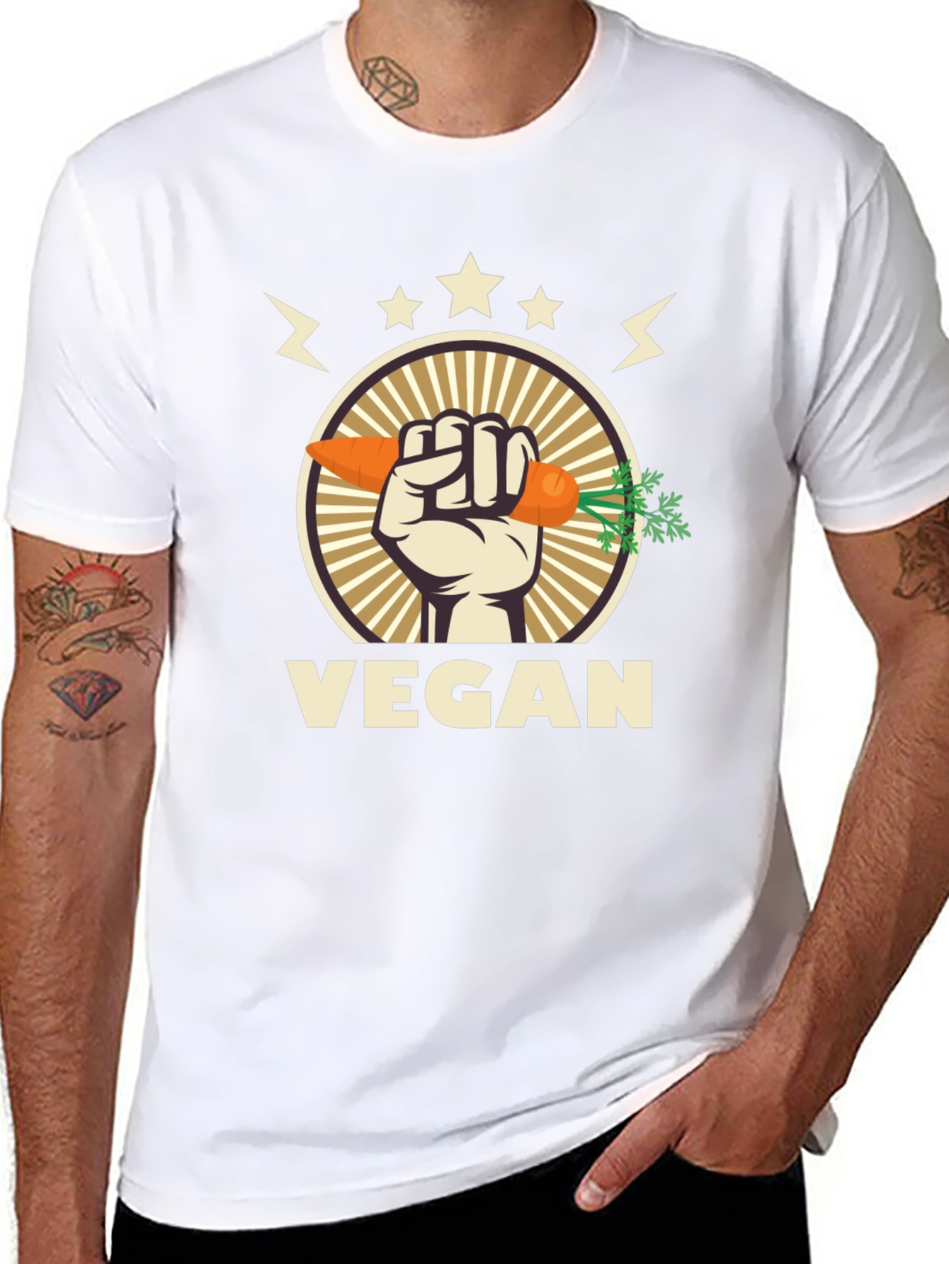 Vegan Carrot Fist T-Shirt - Eat Your Veggies!