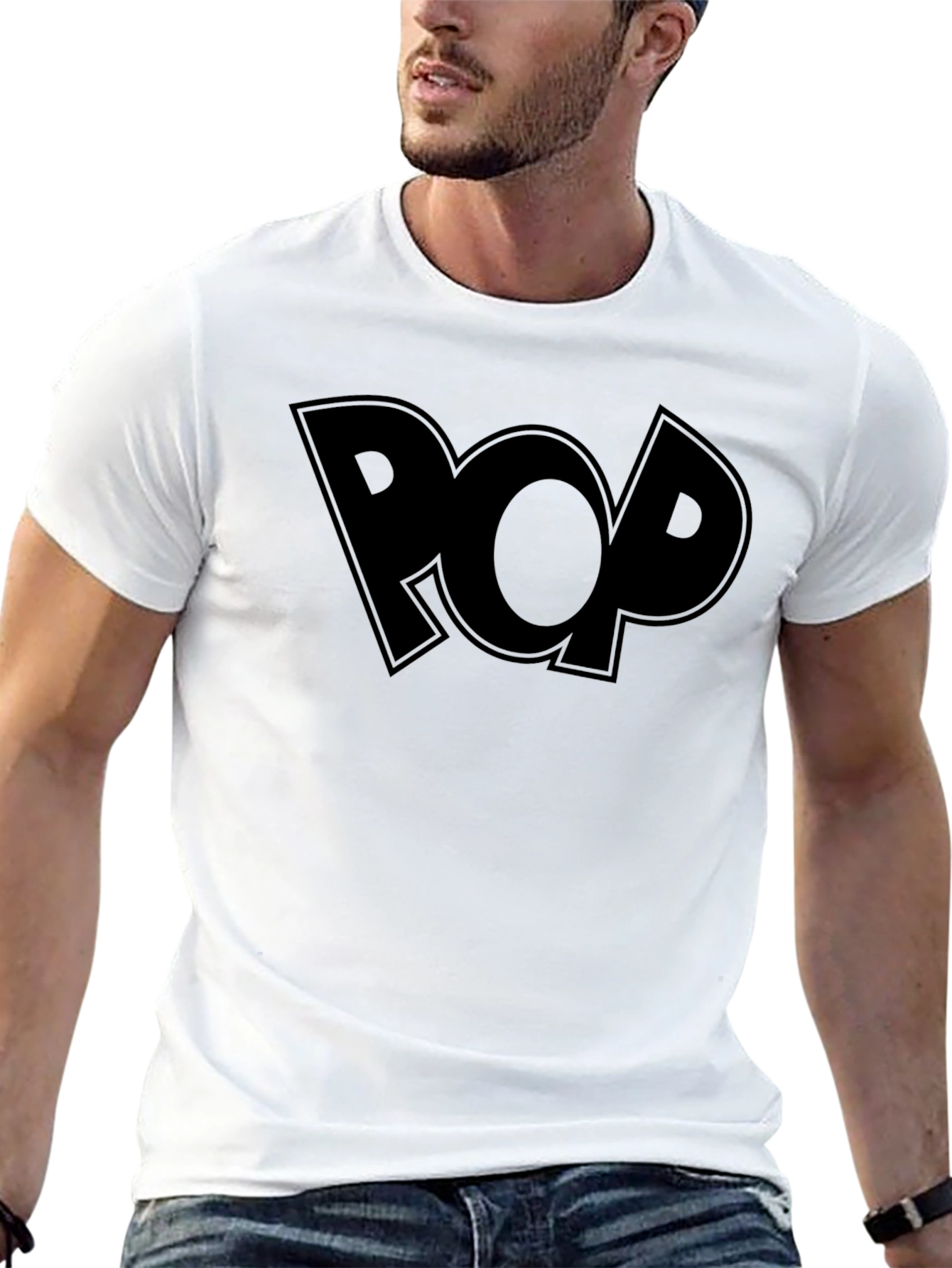 Black POP Graphic Print T-Shirt