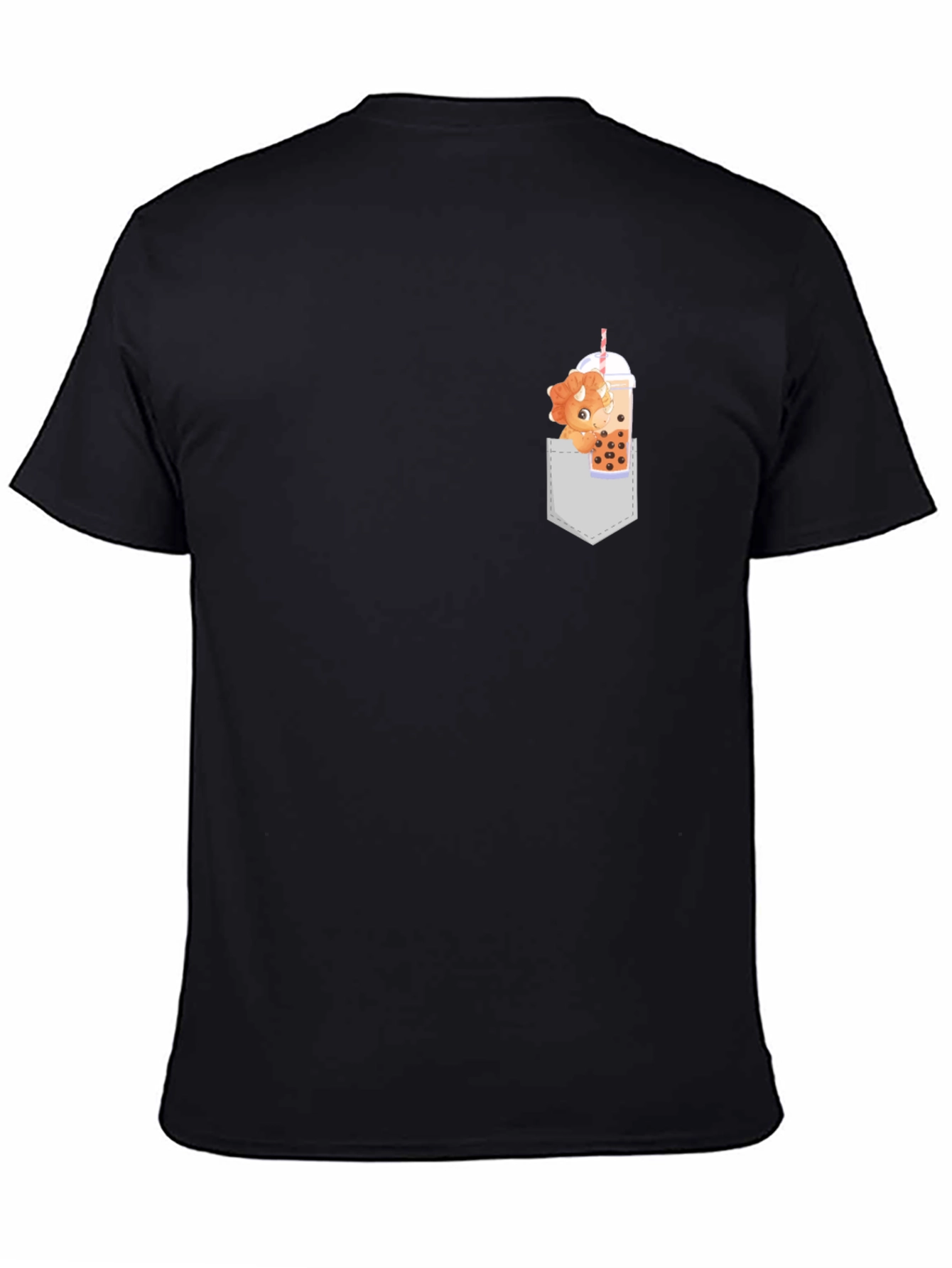 Dino Boba Tea Pocket T-Shirt - Cute & Fun