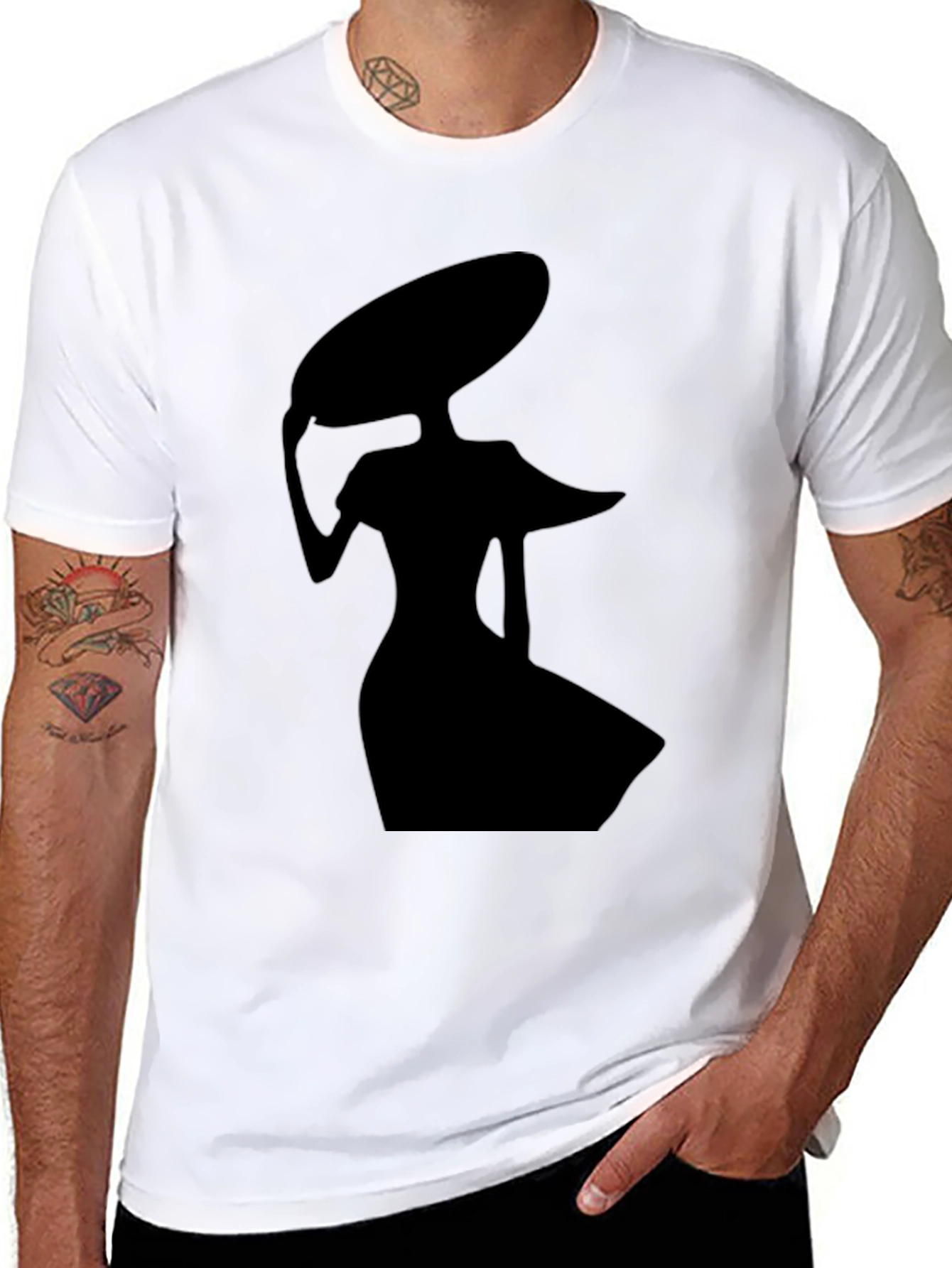 Elegant Silhouette Graphic Black T-Shirt