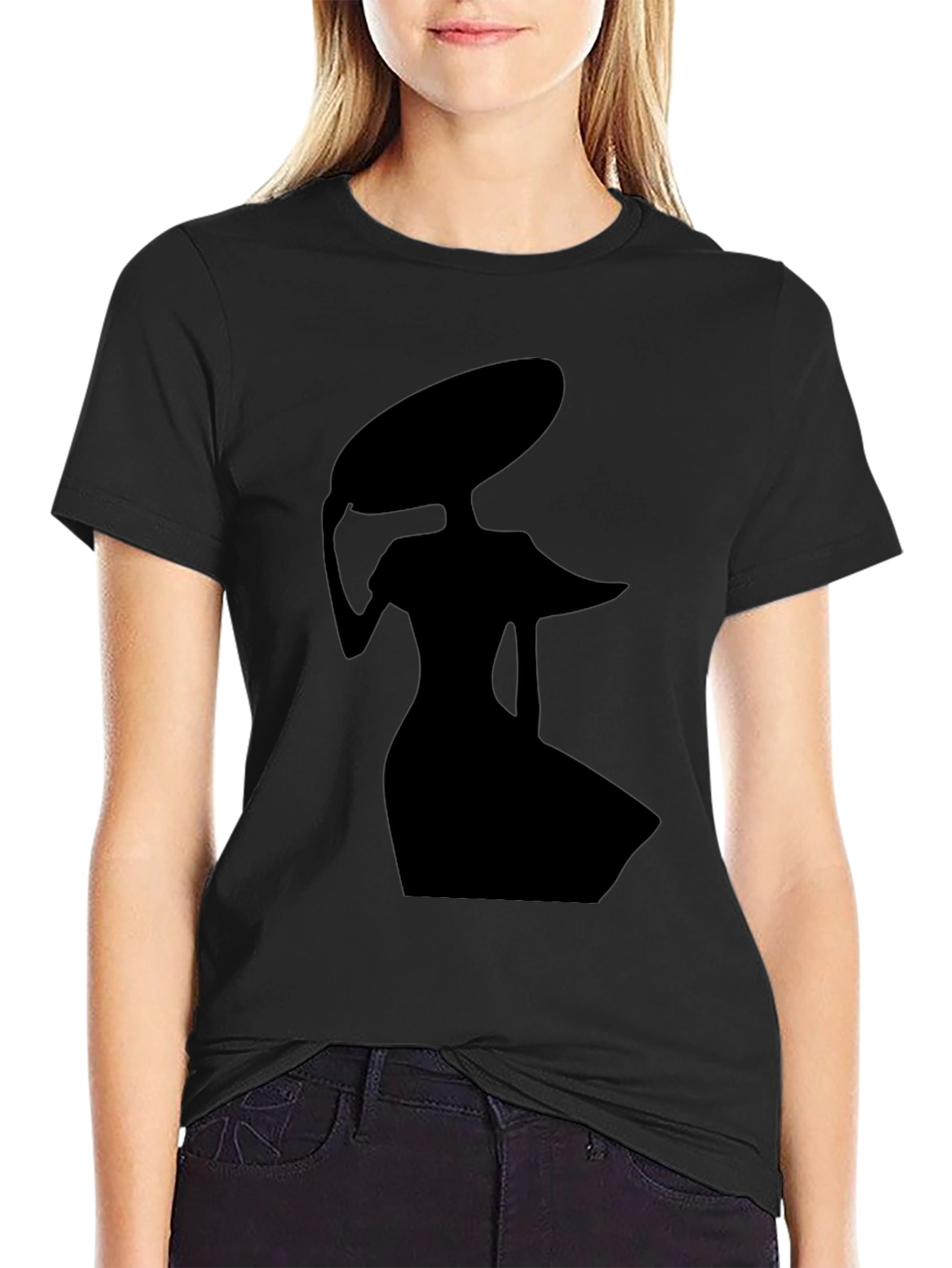 Elegant Silhouette Graphic Black T-Shirt