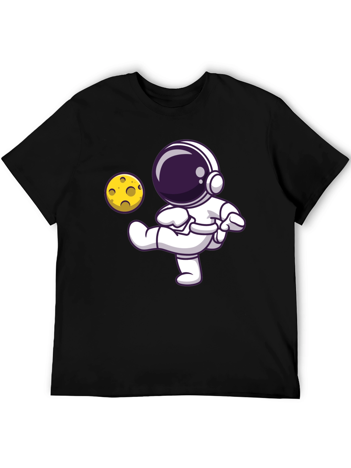 Astronaut Kicking Moon T-Shirt - Black