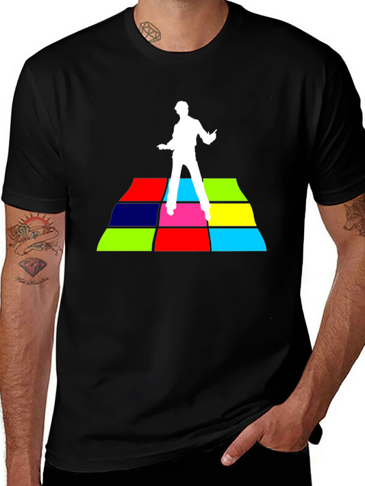 Retro Disco Fever T-Shirt - Black Cotton Tee