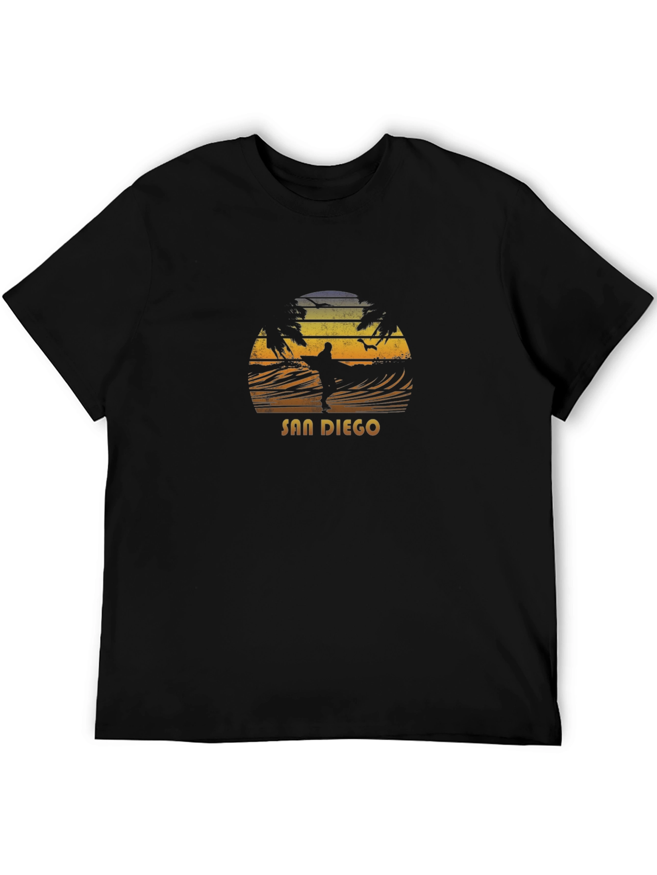San Diego Surf Graphic T-Shirt - Black